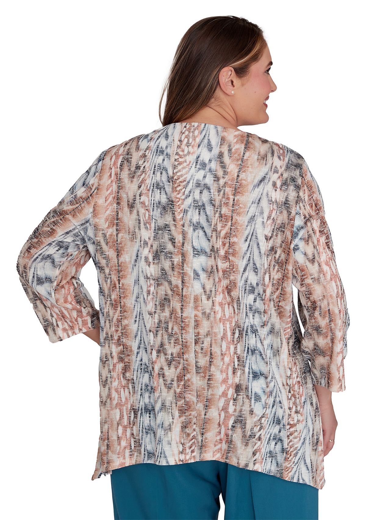 Plus Size Classics Vertical Animal Printed Top