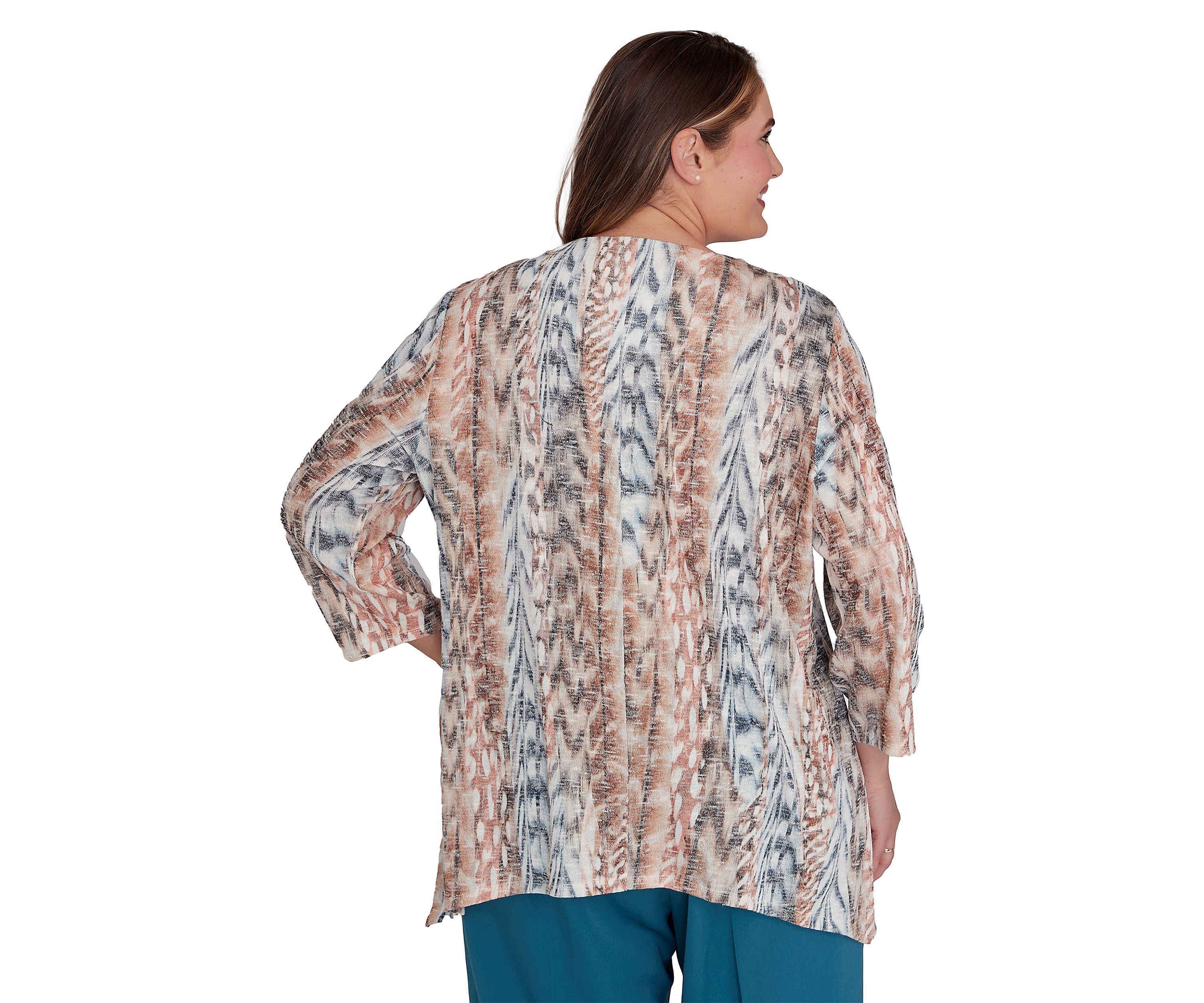 Plus Size Classics Vertical Animal Printed Top