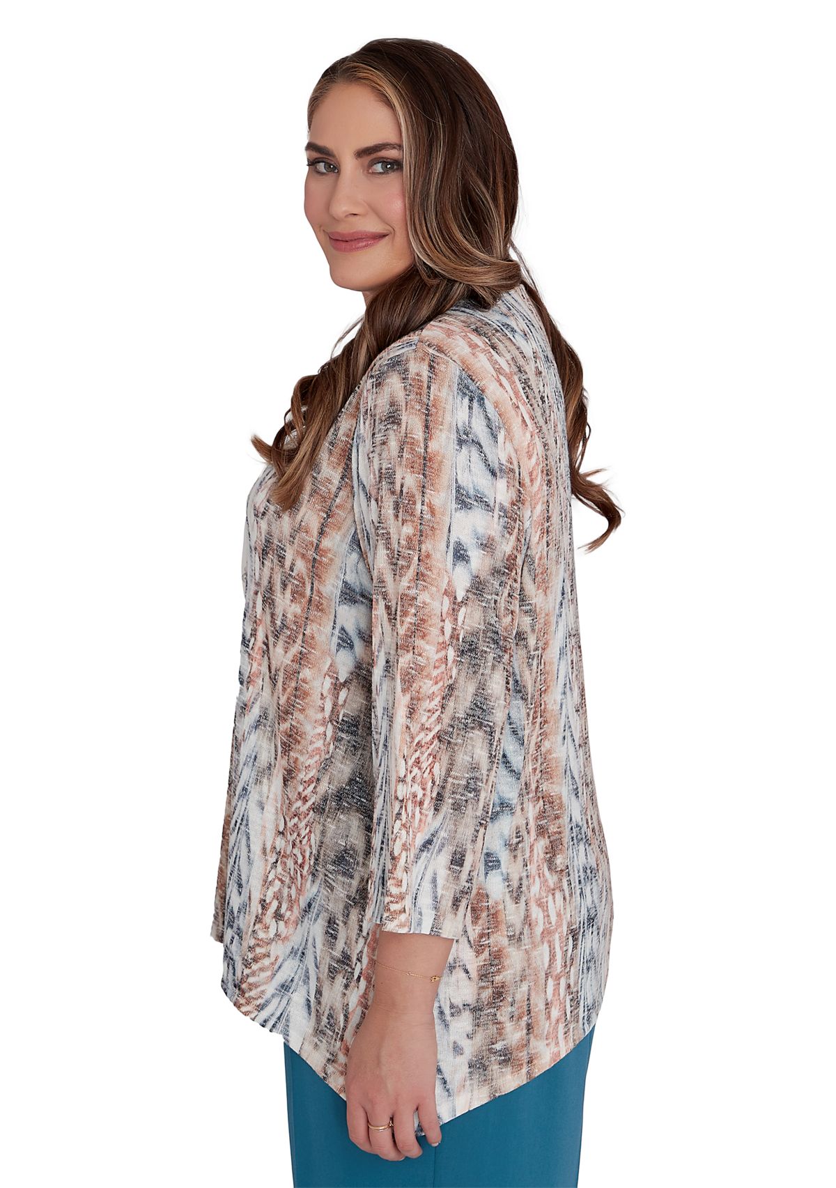 Plus Size Classics Vertical Animal Printed Top