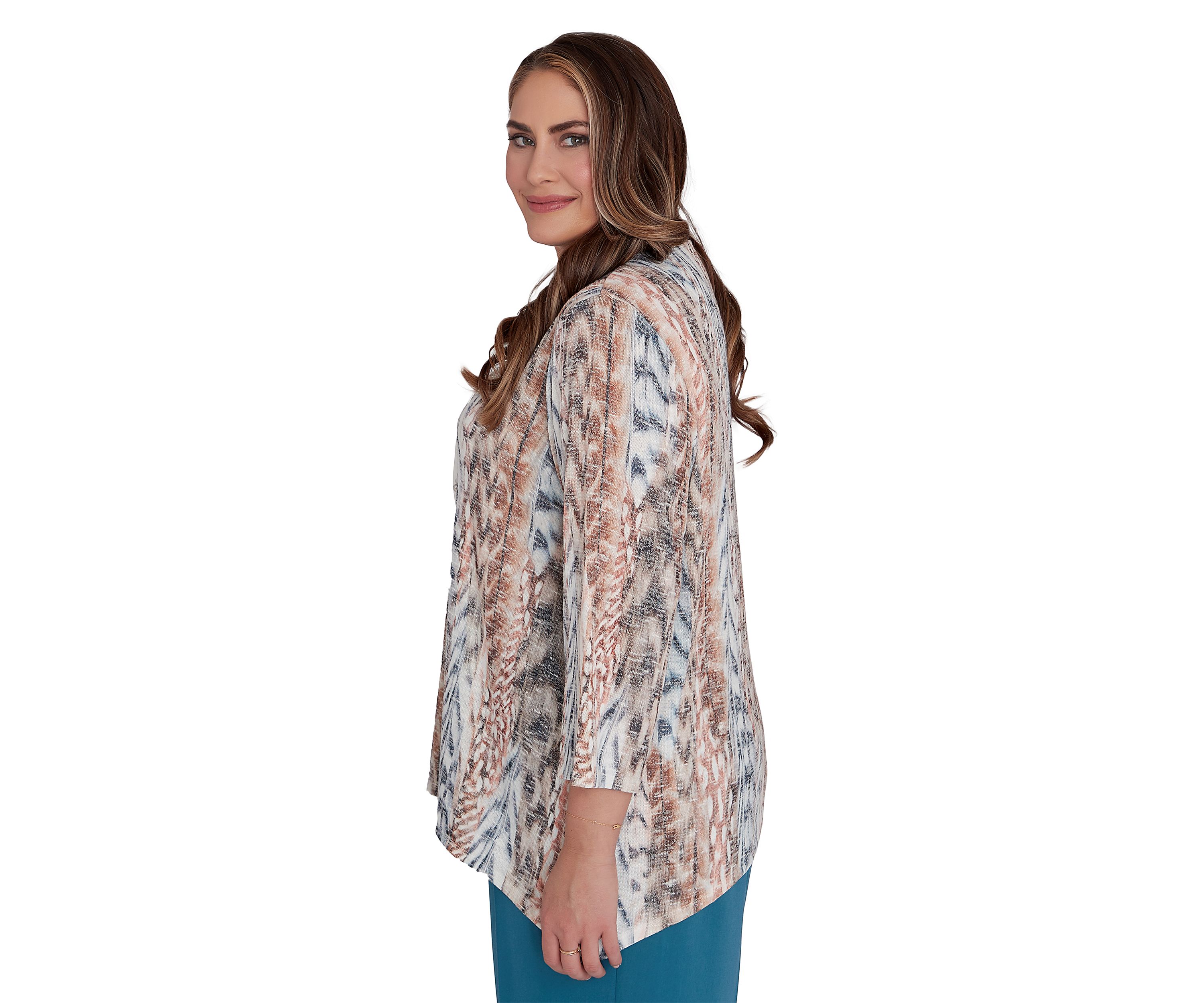 Plus Size Classics Vertical Animal Printed Top