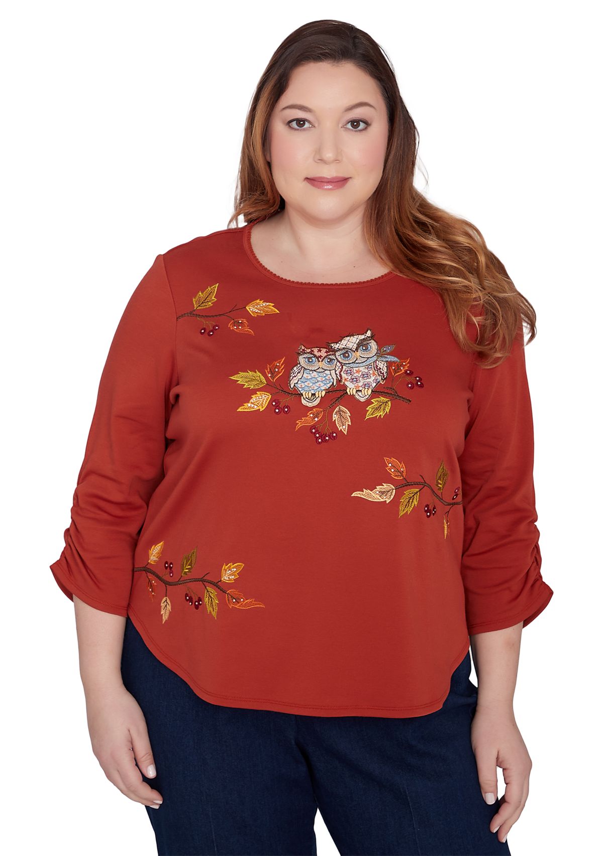 Plus Size Classics Nuzzling Owls Top