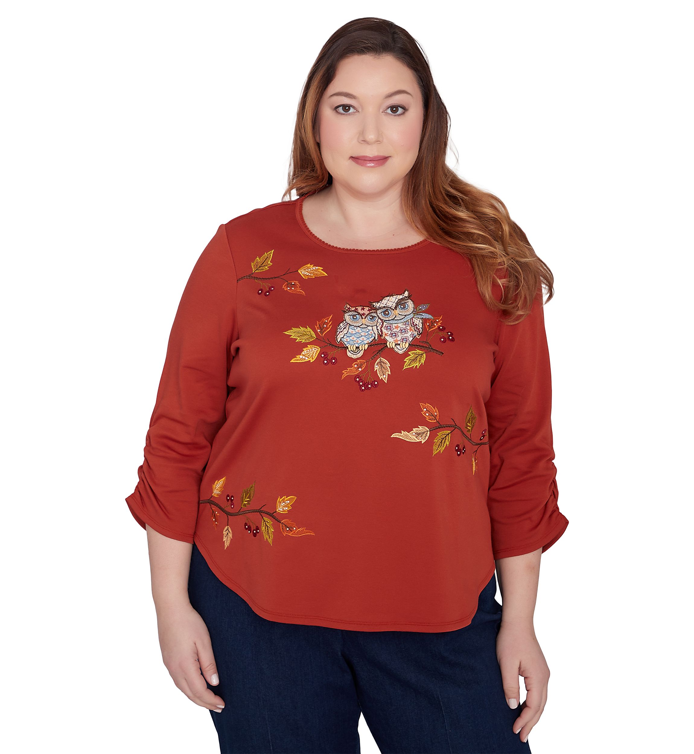 Plus Size Classics Nuzzling Owls Top
