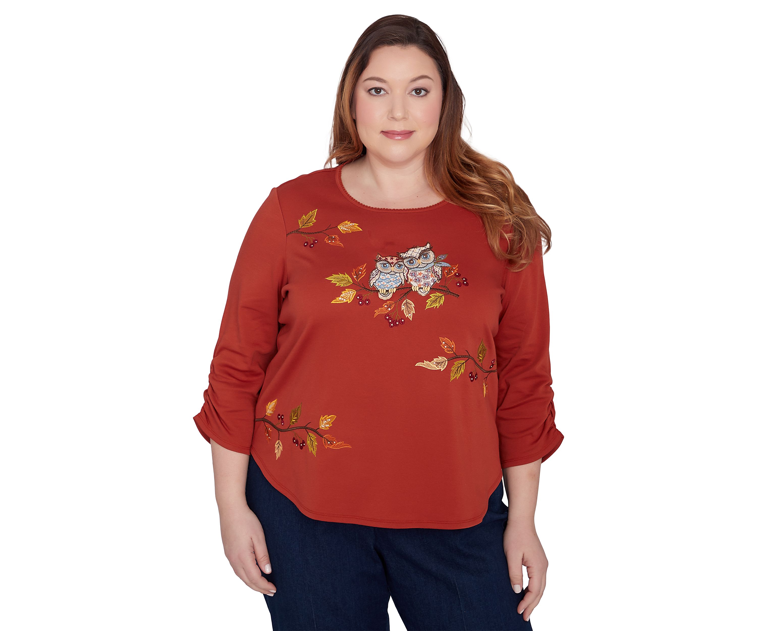 Plus Size Classics Nuzzling Owls Top