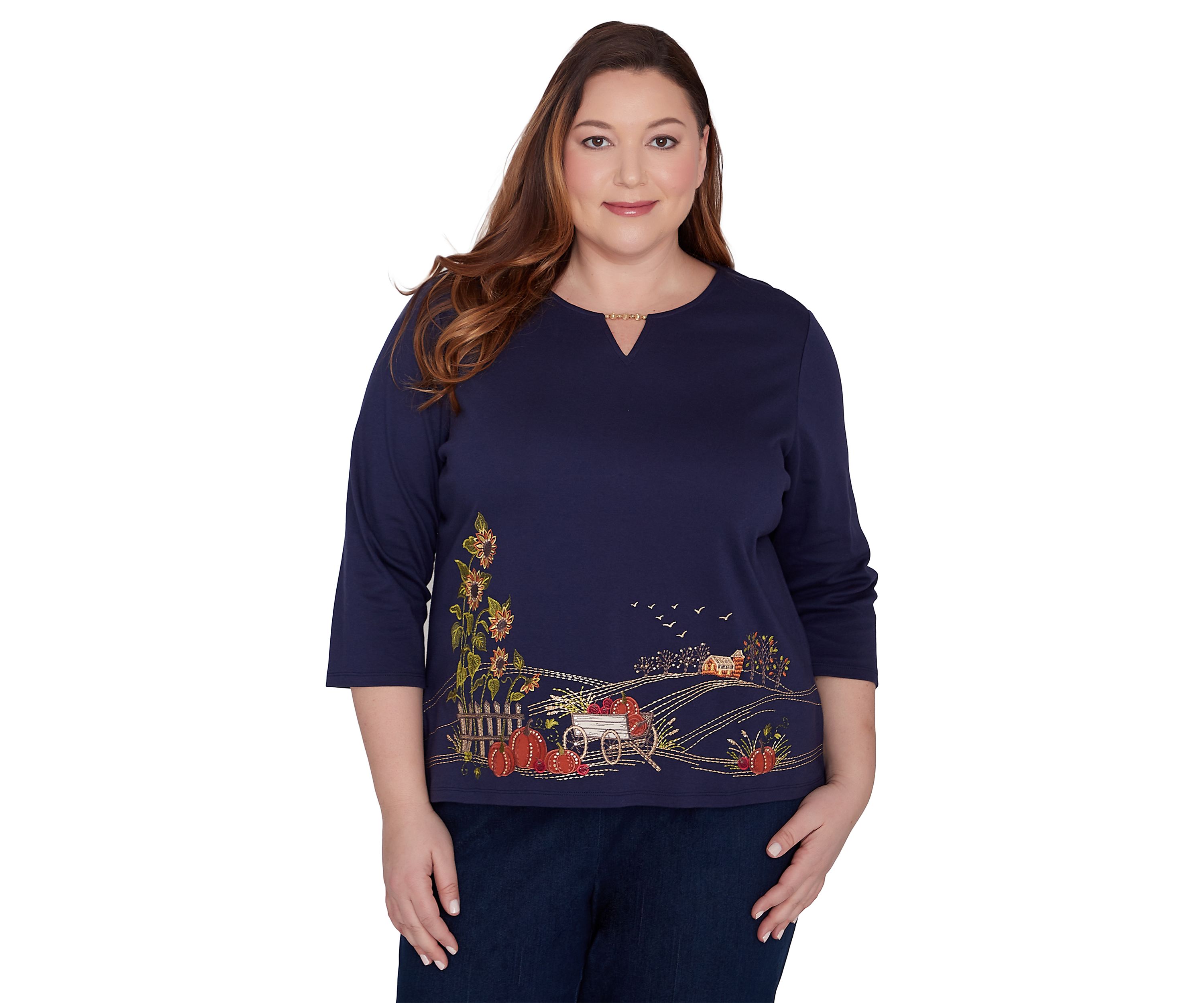 Plus Size Classics Farmhouse Scenic Top