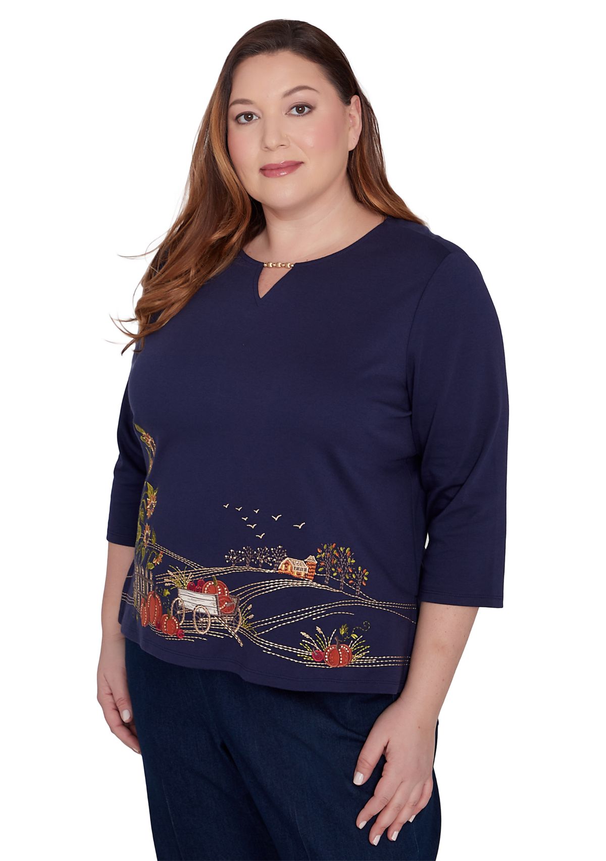 Plus Size Classics Farmhouse Scenic Top