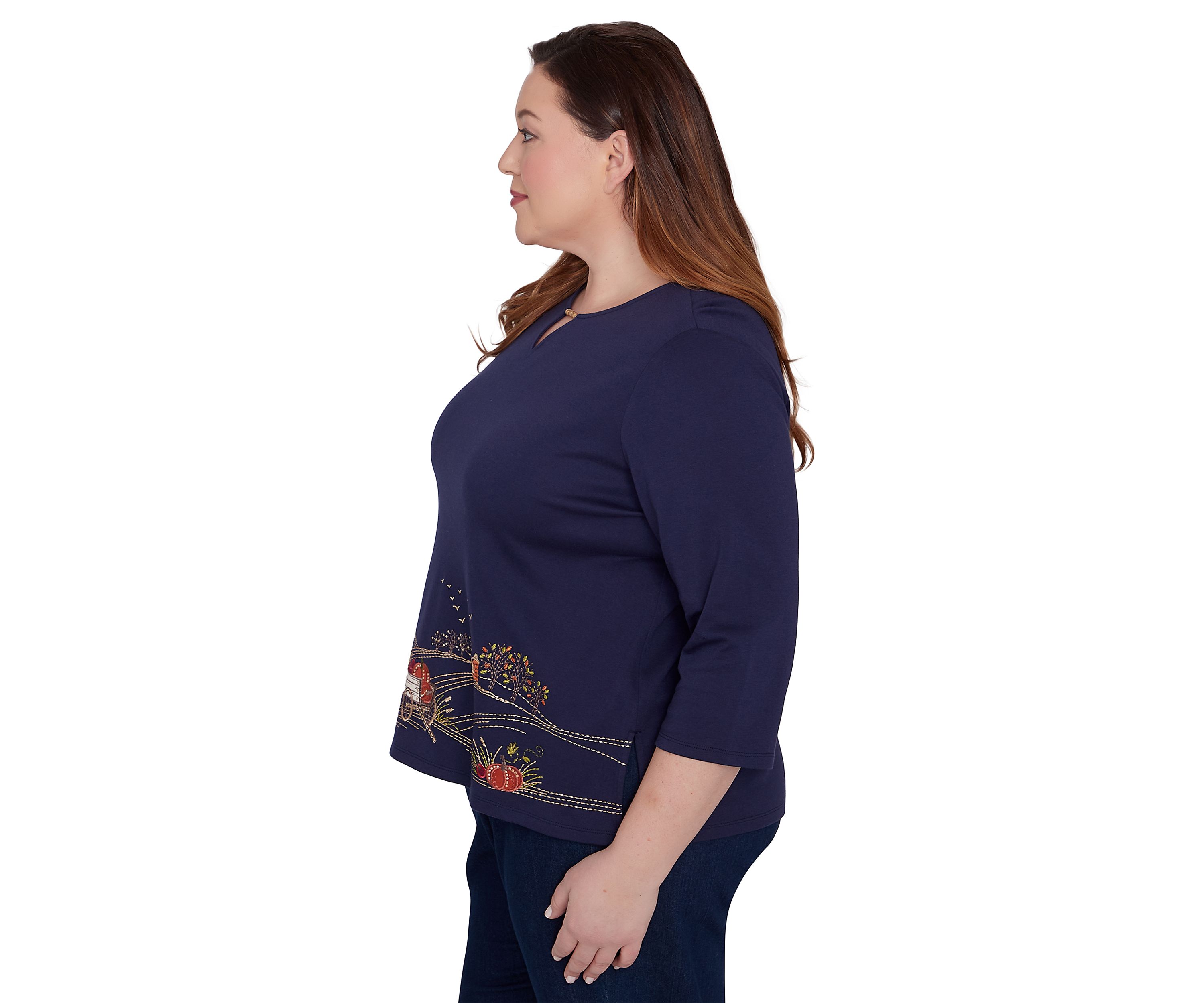 Plus Size Classics Farmhouse Scenic Top