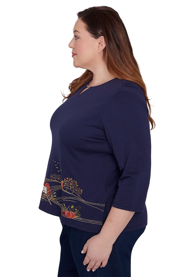 Plus Size Classics Farmhouse Scenic Top