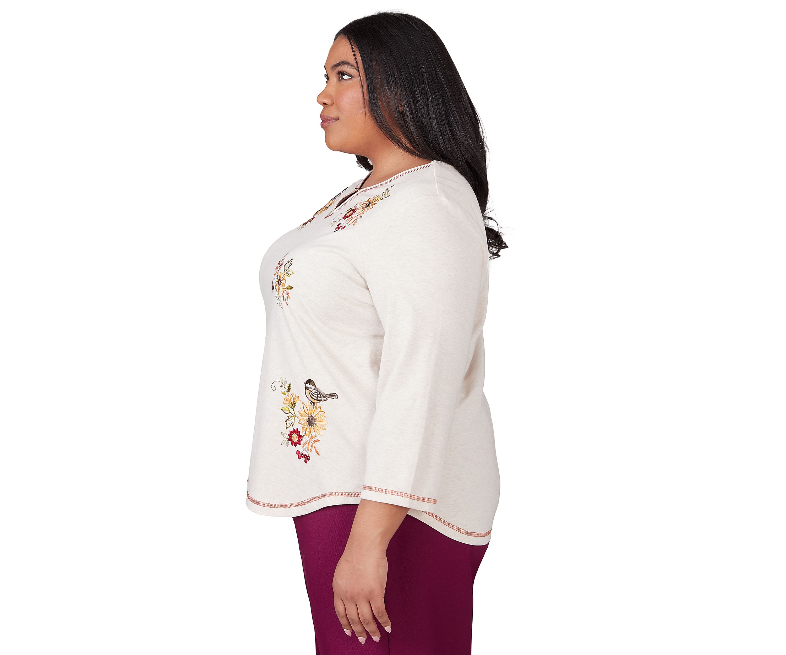 Plus Size Classics Sunflowers with Birds Top