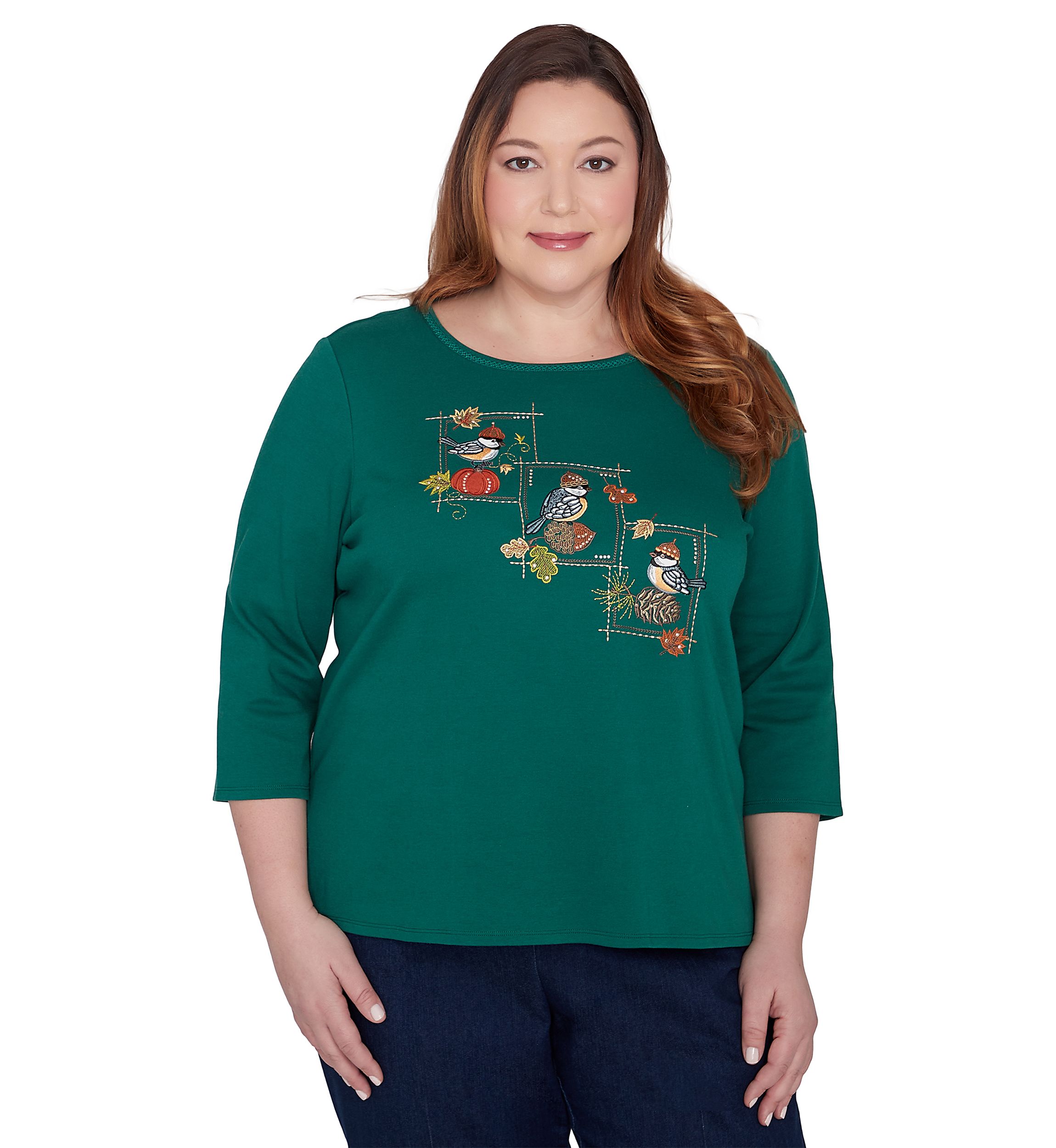 Plus Size Classics Birds with Hats Top