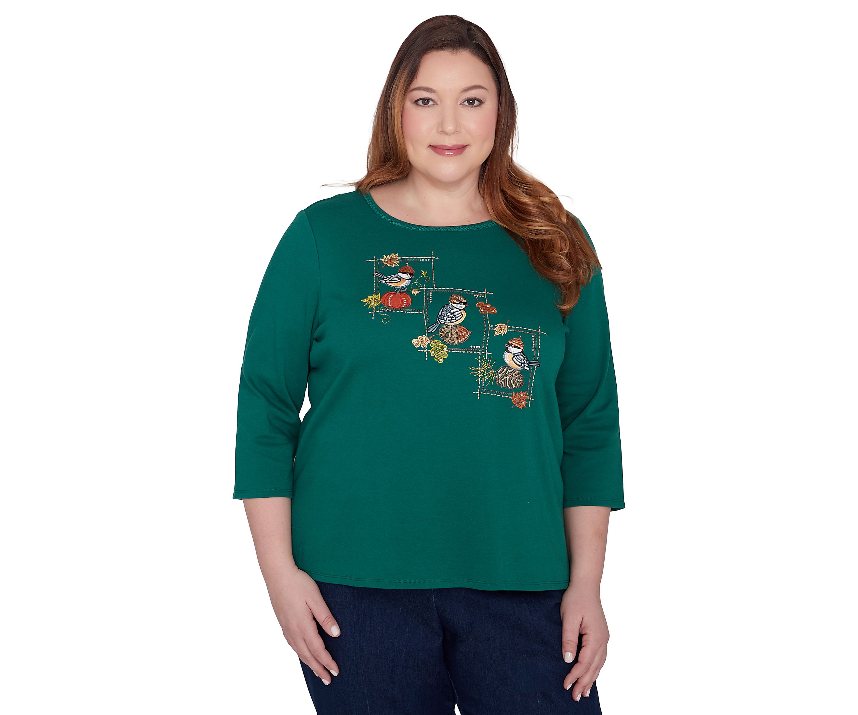 Plus Size Classics Birds with Hats Top