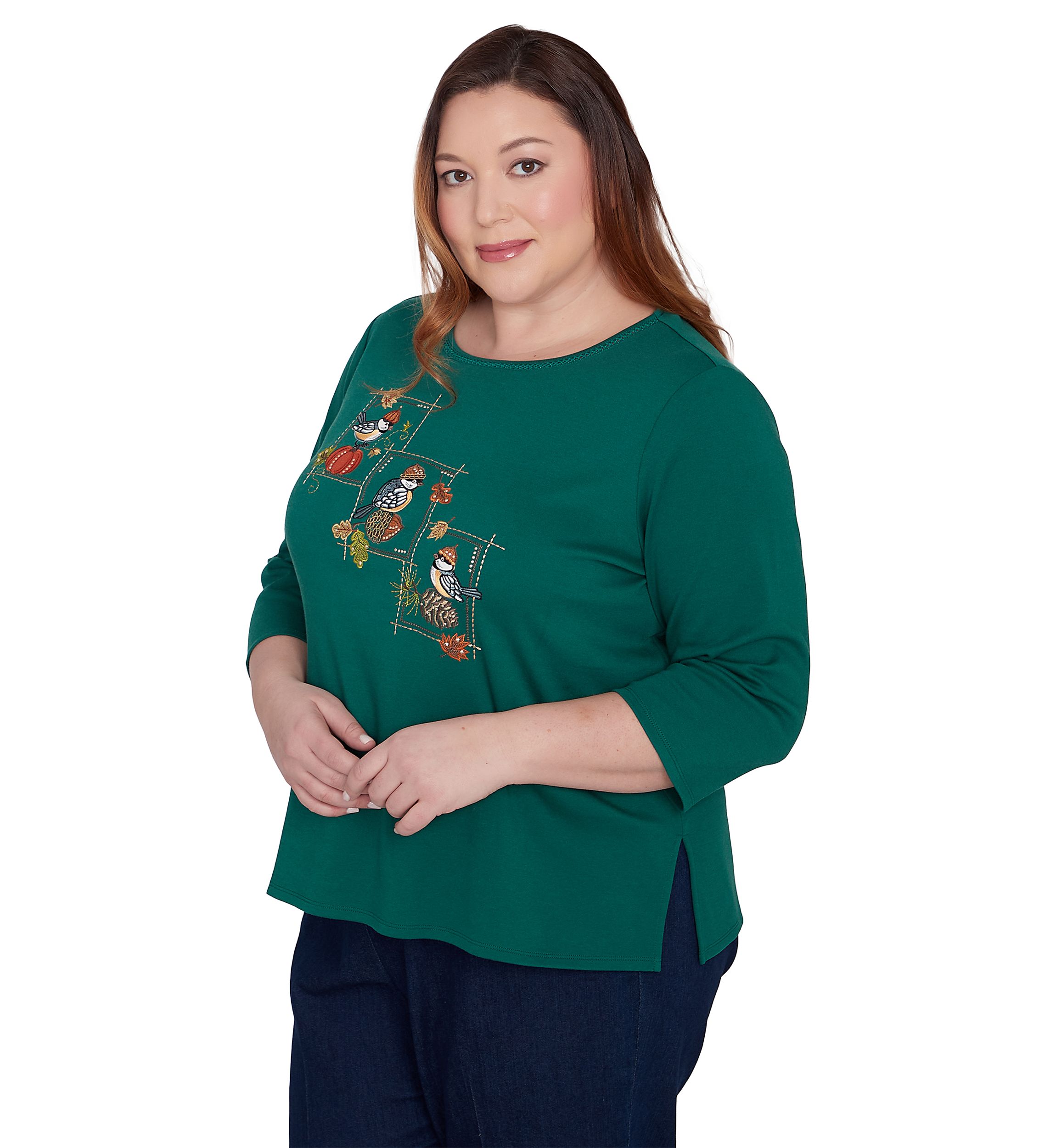 Plus Size Classics Birds with Hats Top