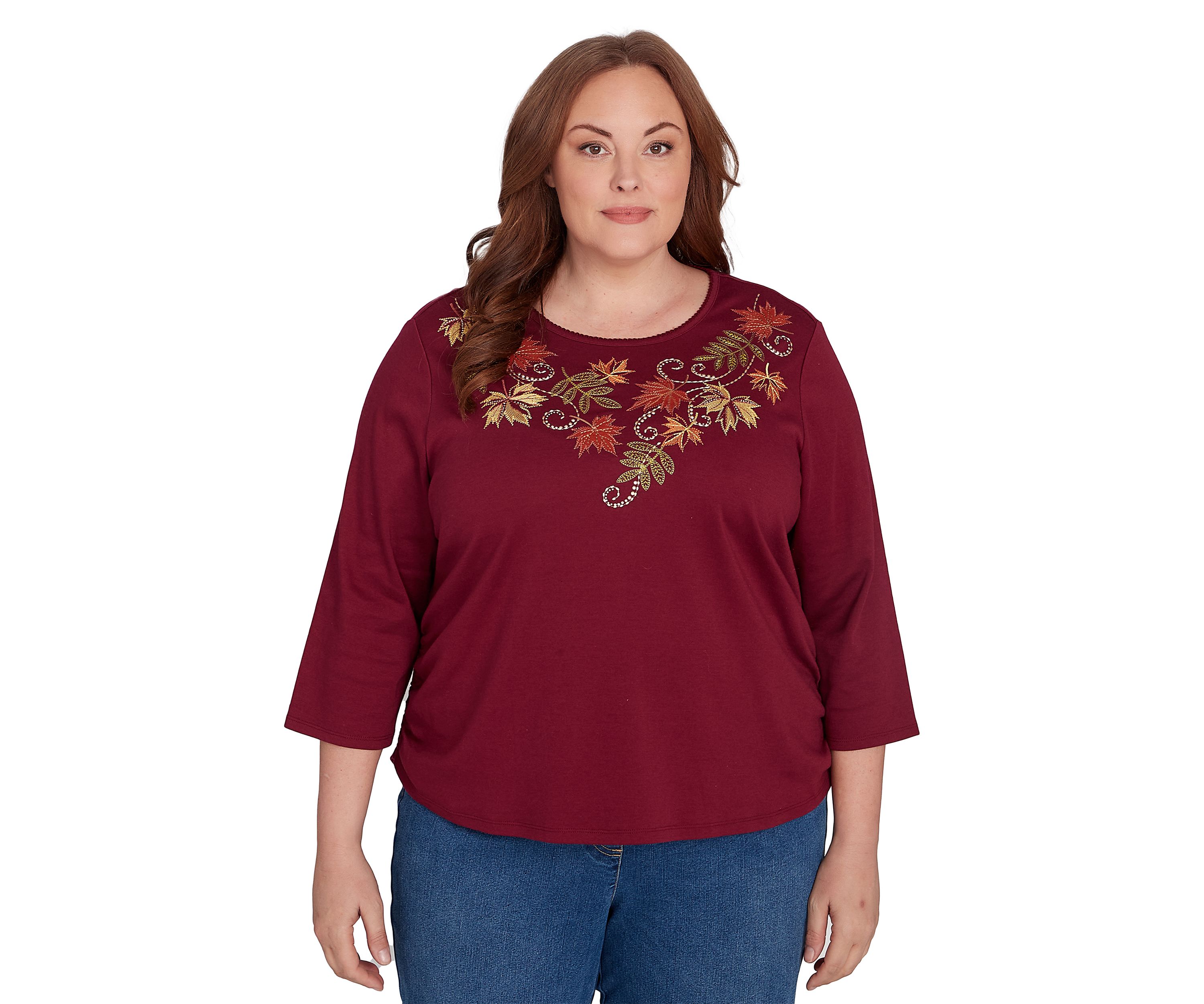 Plus Size Classics Falling Leaves Top
