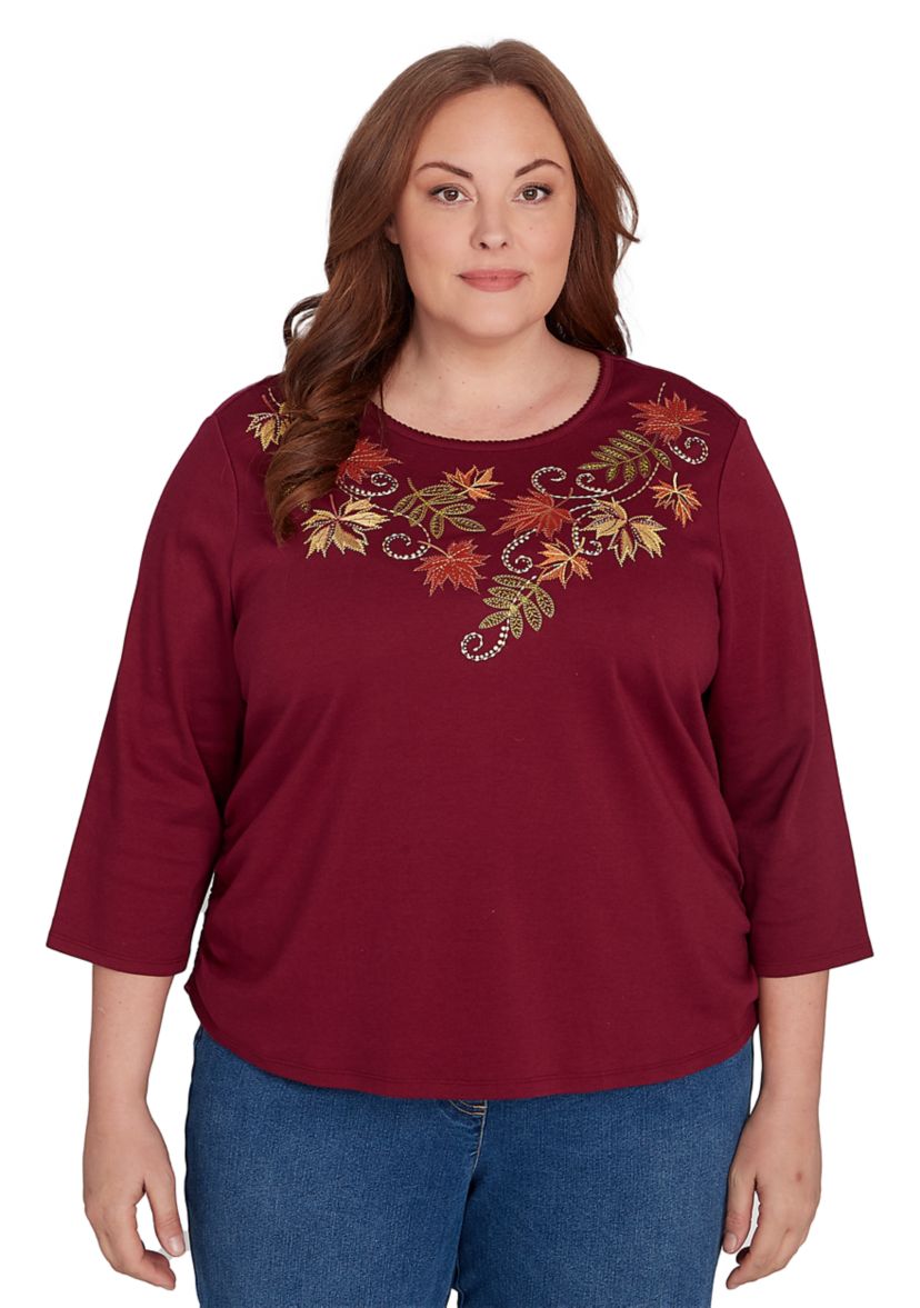 Plus Size Classics Falling Leaves Top