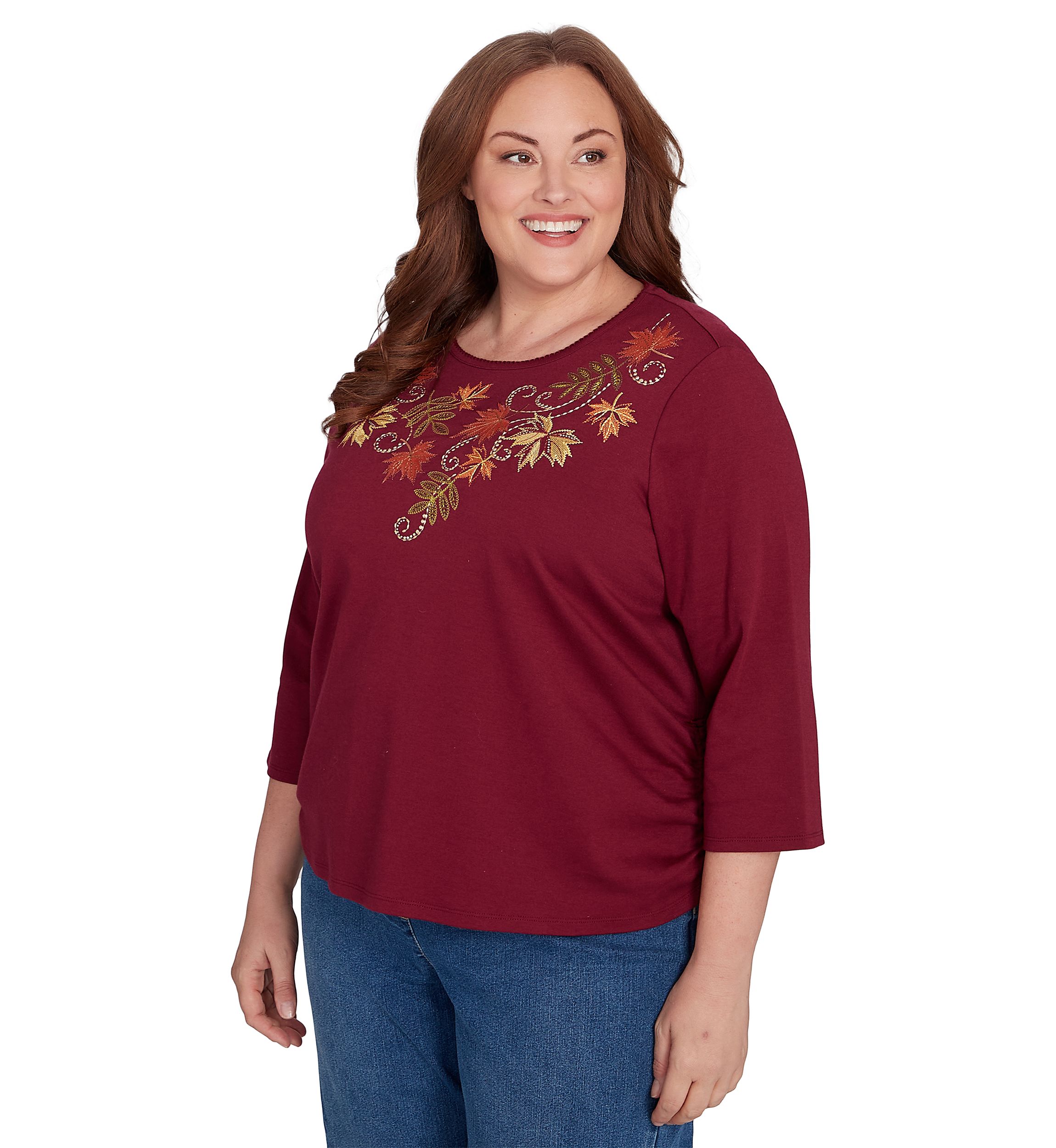 Plus Size Classics Falling Leaves Top