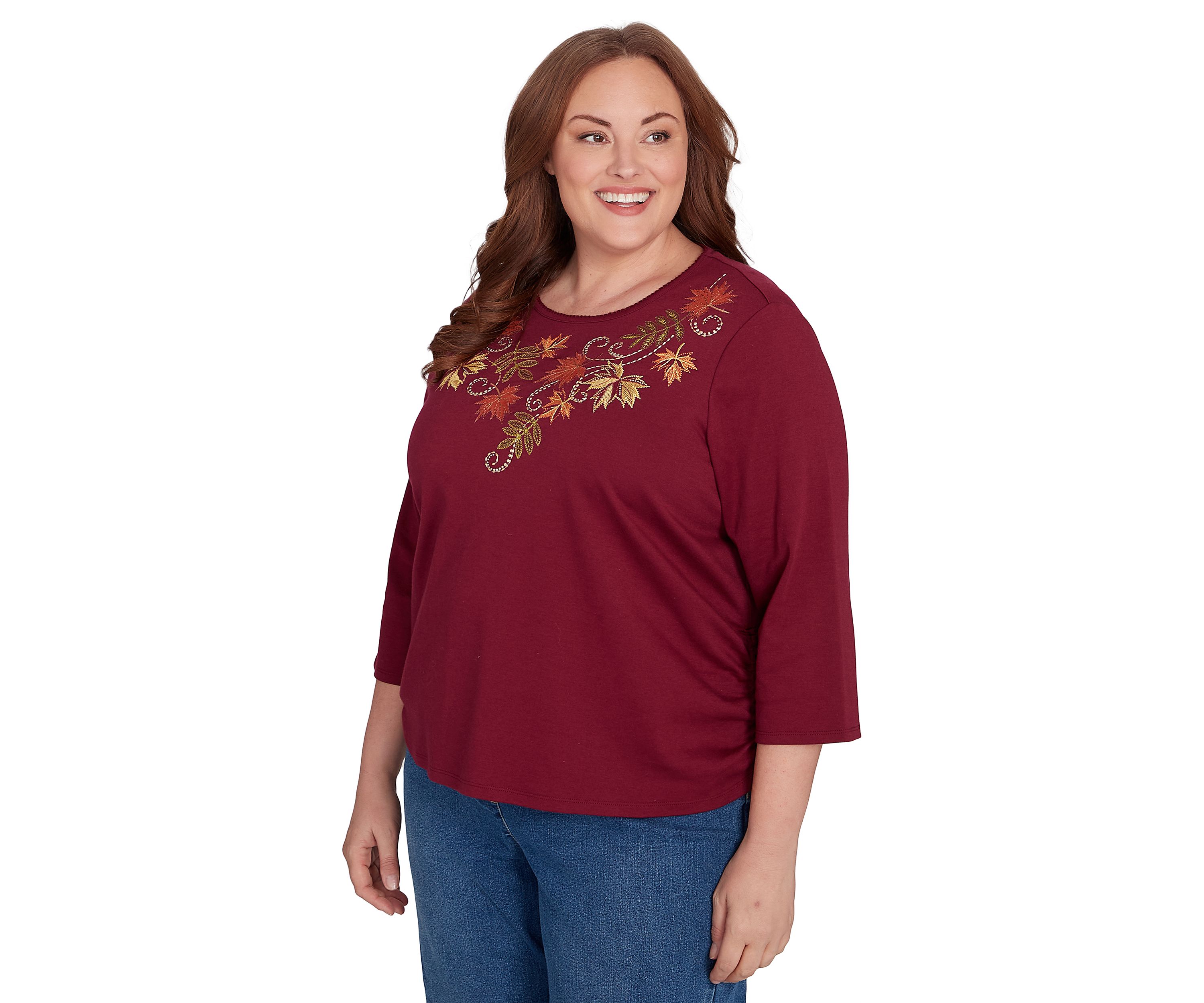 Plus Size Classics Falling Leaves Top