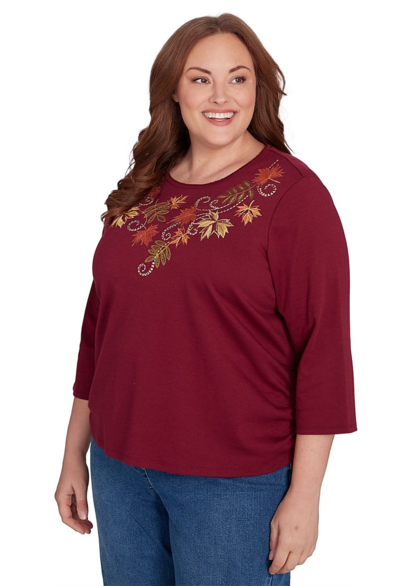 Plus Size Classics Falling Leaves Top