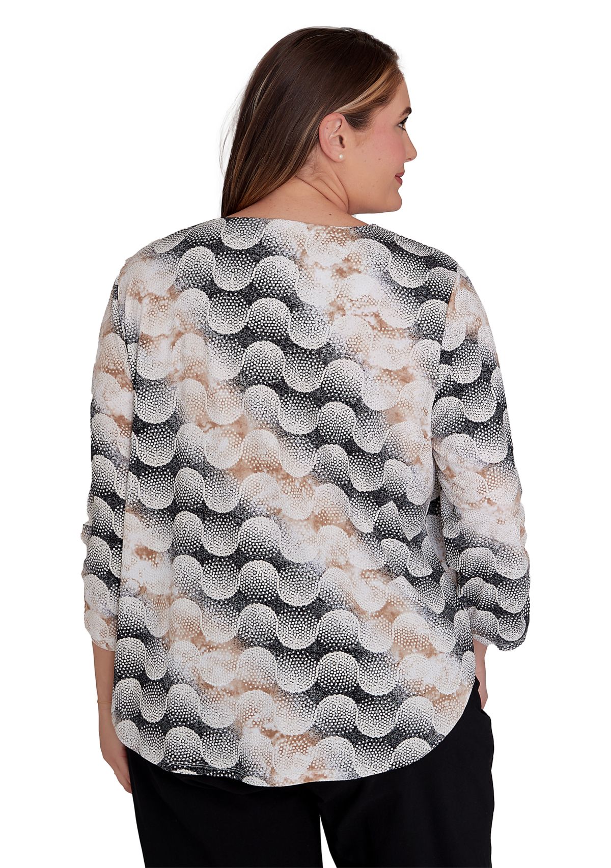 Plus Size Classics Dot Printed Top