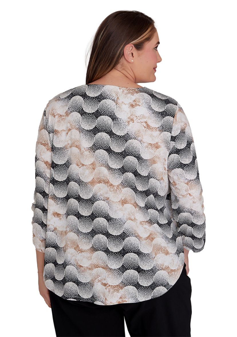 Plus Size Classics Dot Printed Top