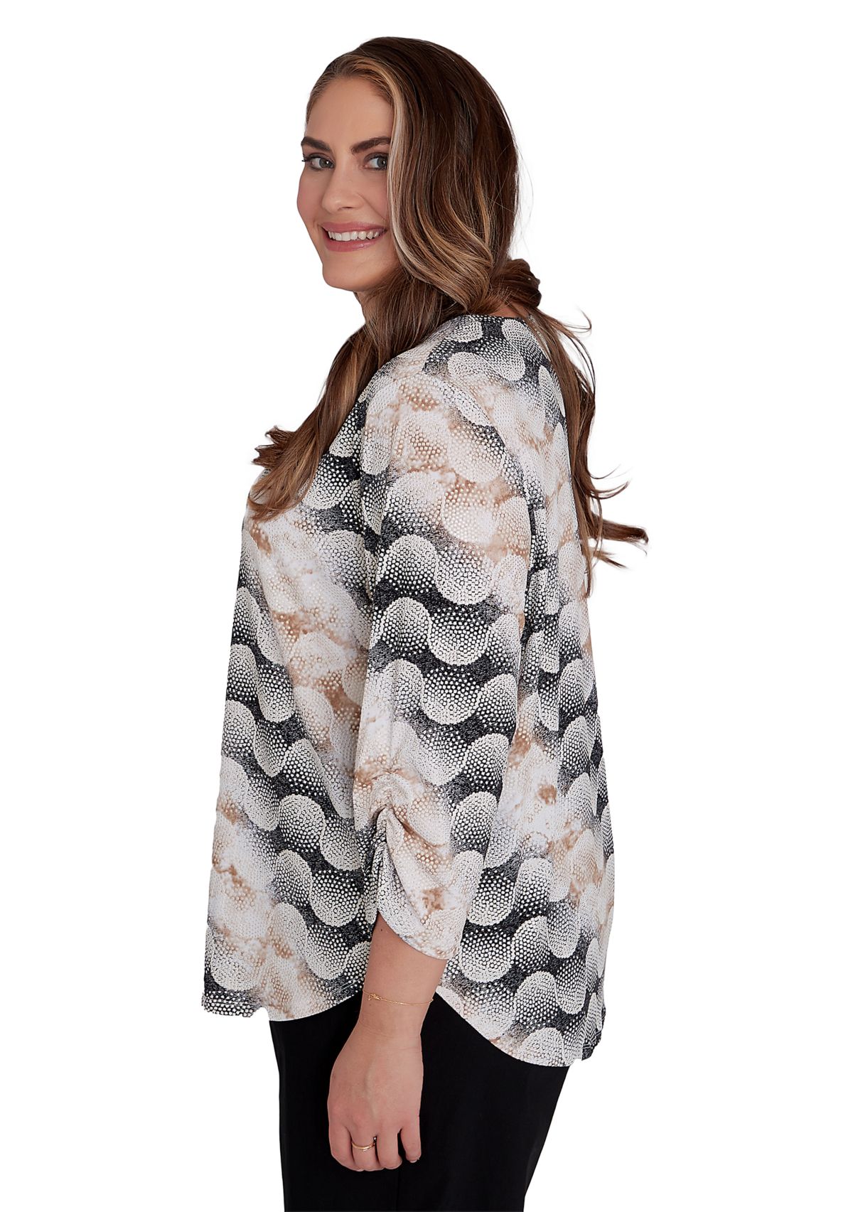 Plus Size Classics Dot Printed Top