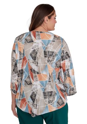 Plus Classics Stained Glass Printed Top