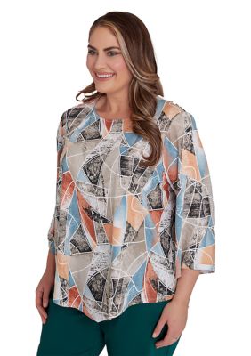 Plus Classics Stained Glass Printed Top