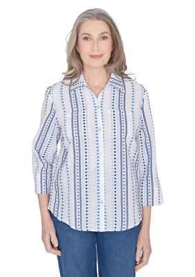 Petite Classics Jacquard Stripe Top