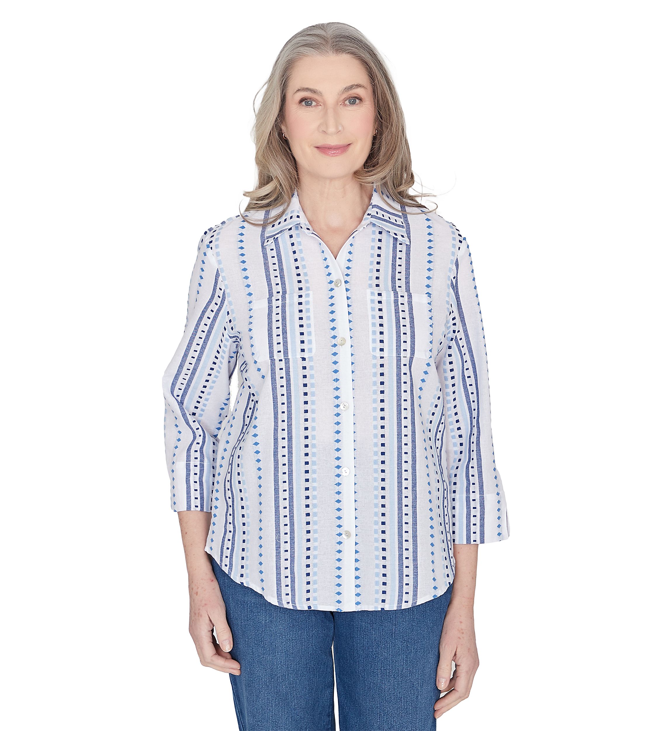 Petite Classics Jacquard Stripe Top