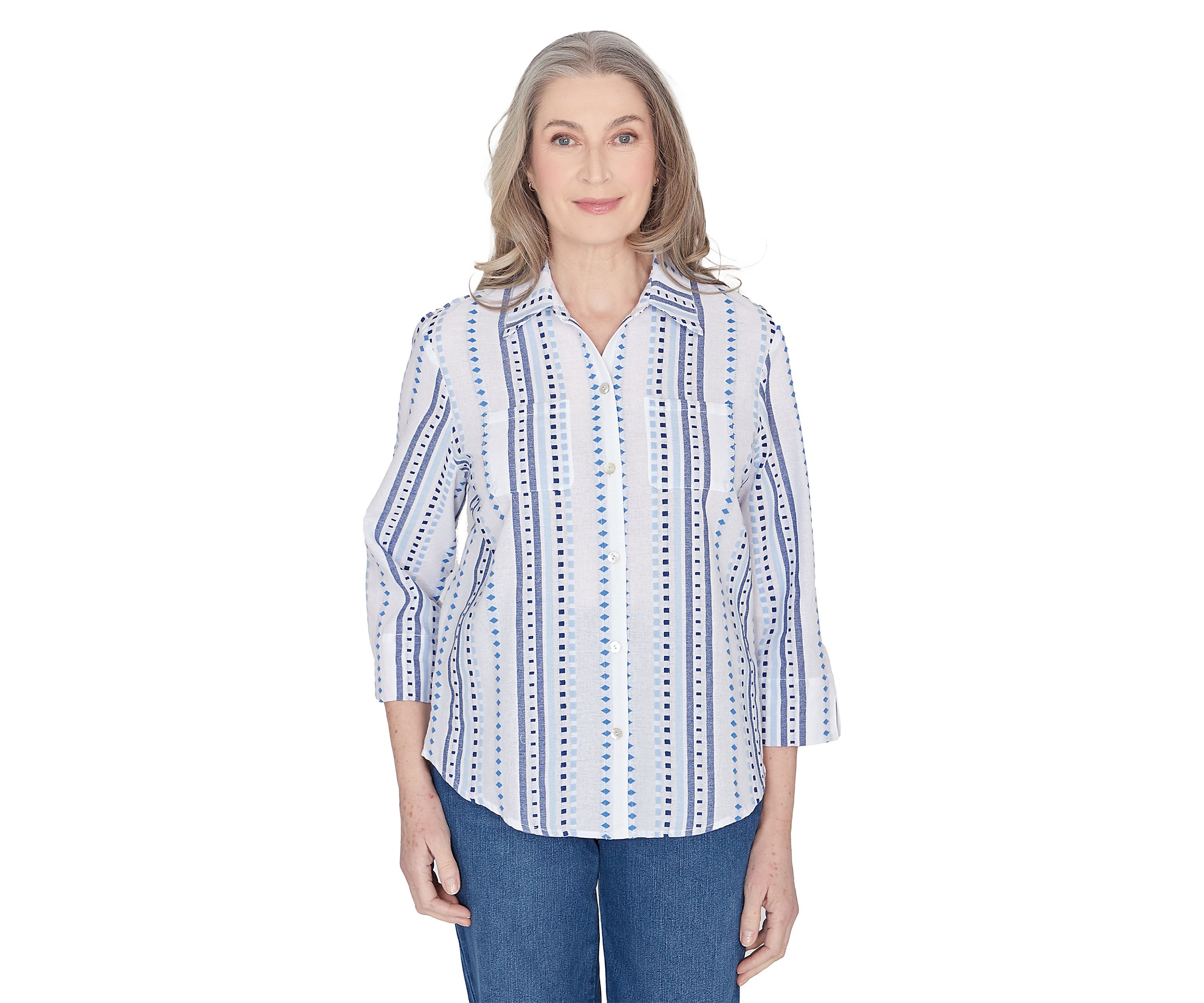 Petite Classics Jacquard Stripe Top