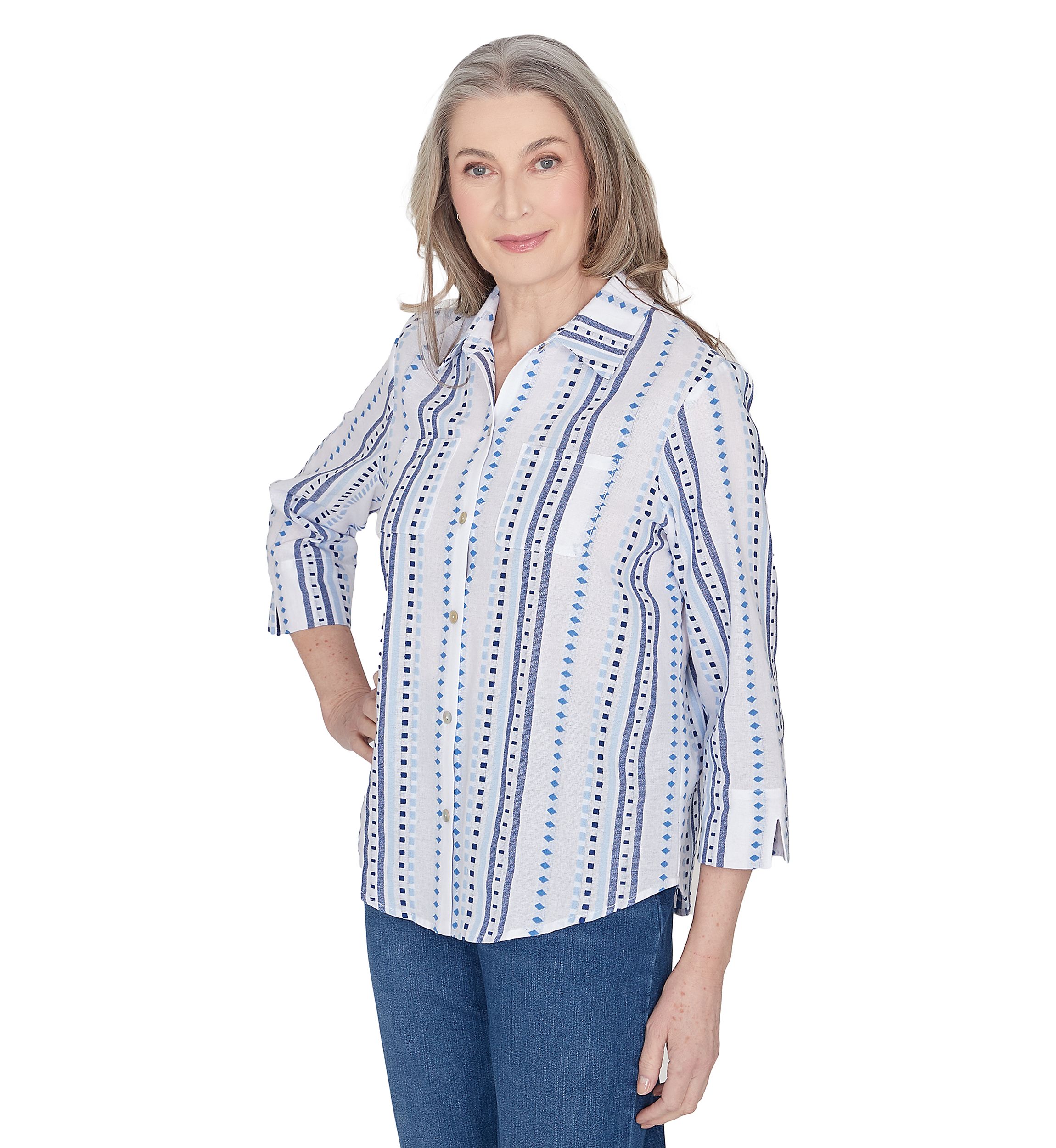 Petite Classics Jacquard Stripe Top