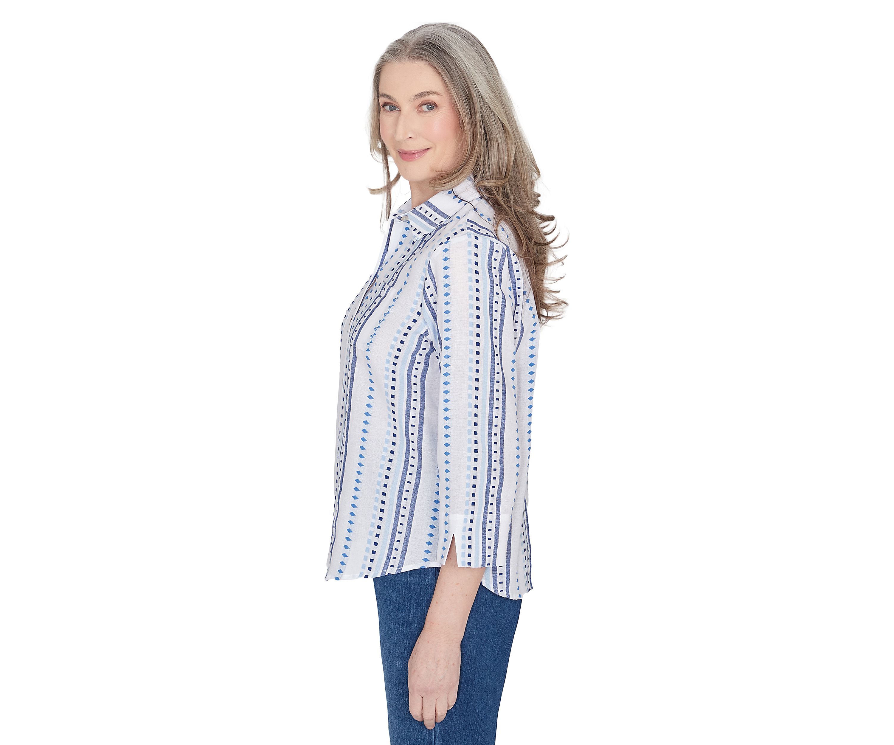Petite Classics Jacquard Stripe Top