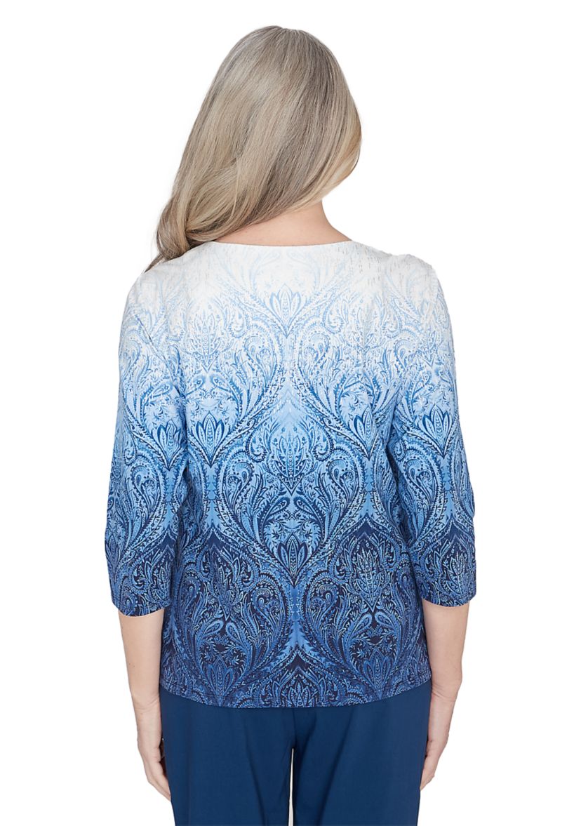 Petite Classics Ombré Medallion Blouse