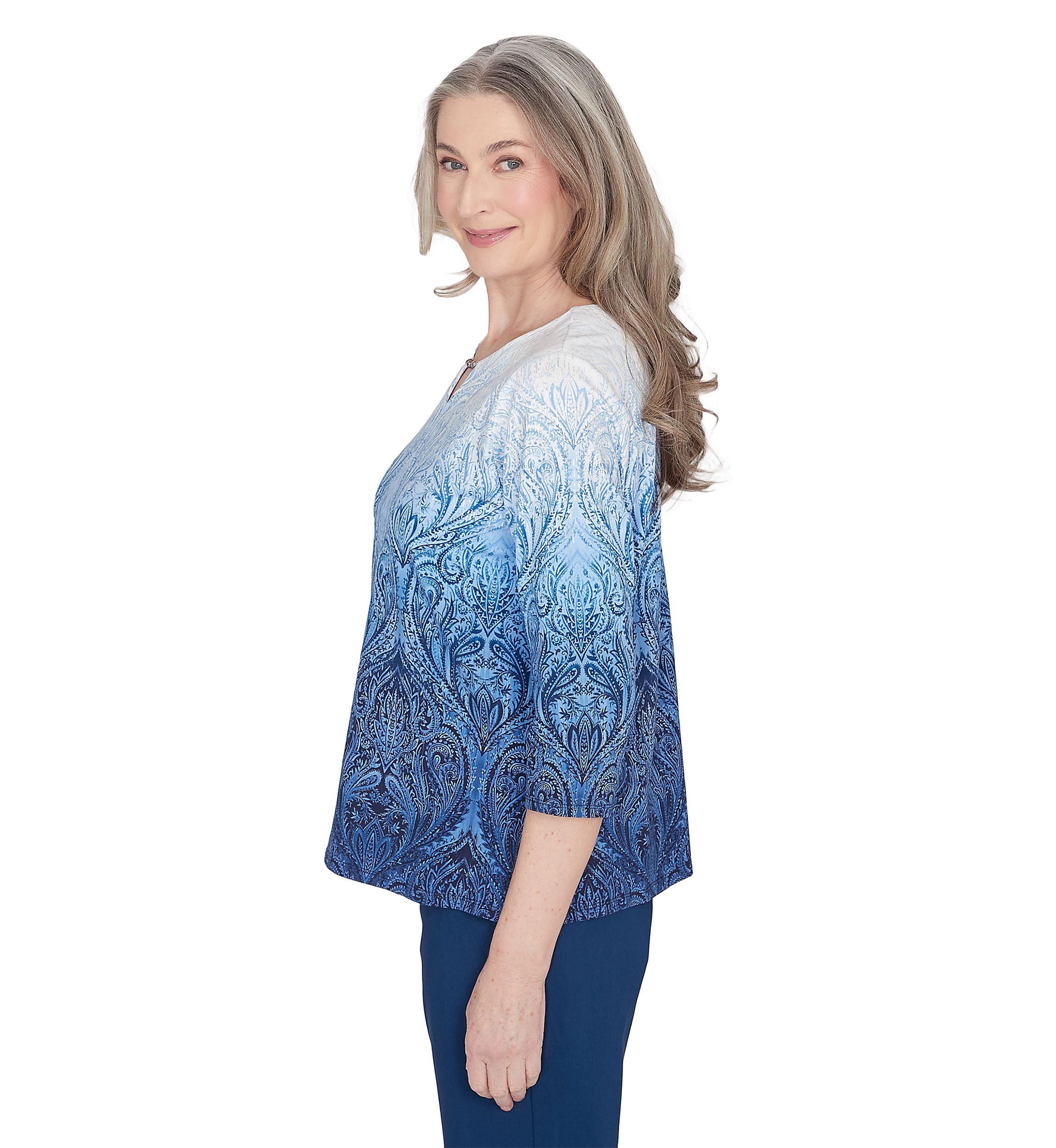 Petite Classics Ombré Medallion Blouse