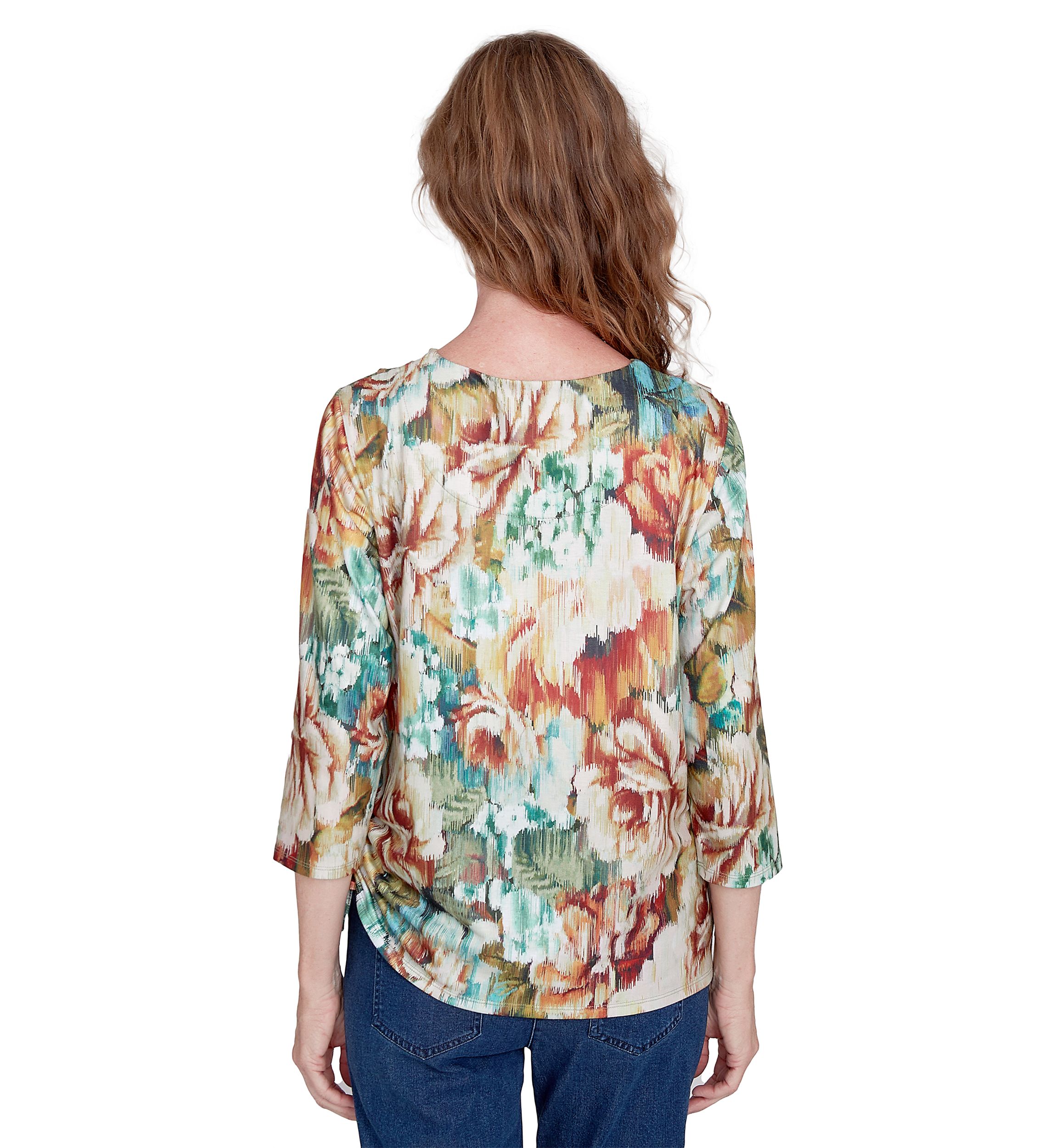 Petite Classics Ikat Floral Top