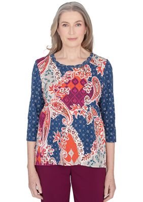 Petite Classics Paisley Patchwork Top