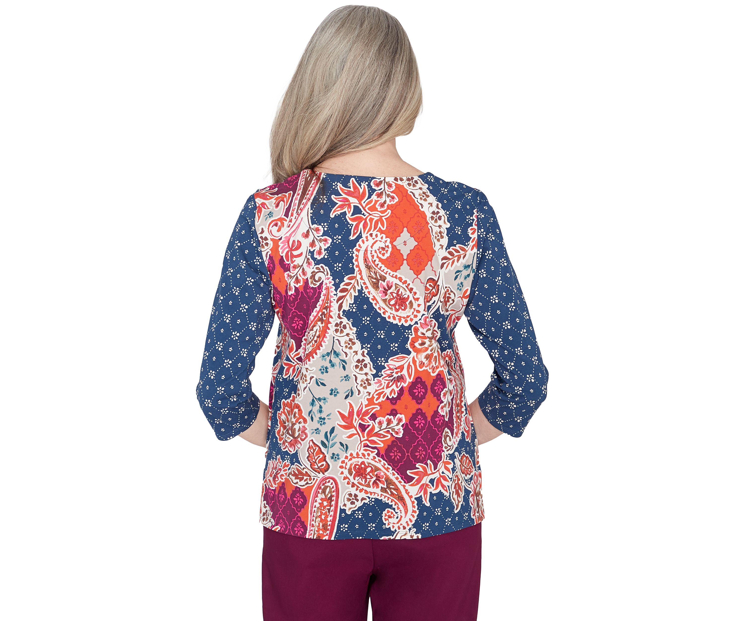 Petite Classics Paisley Patchwork Top