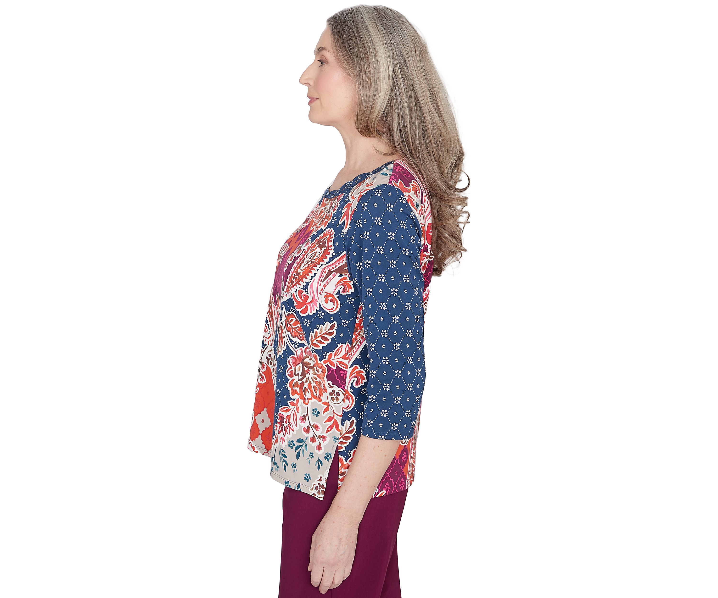 Petite Classics Paisley Patchwork Top