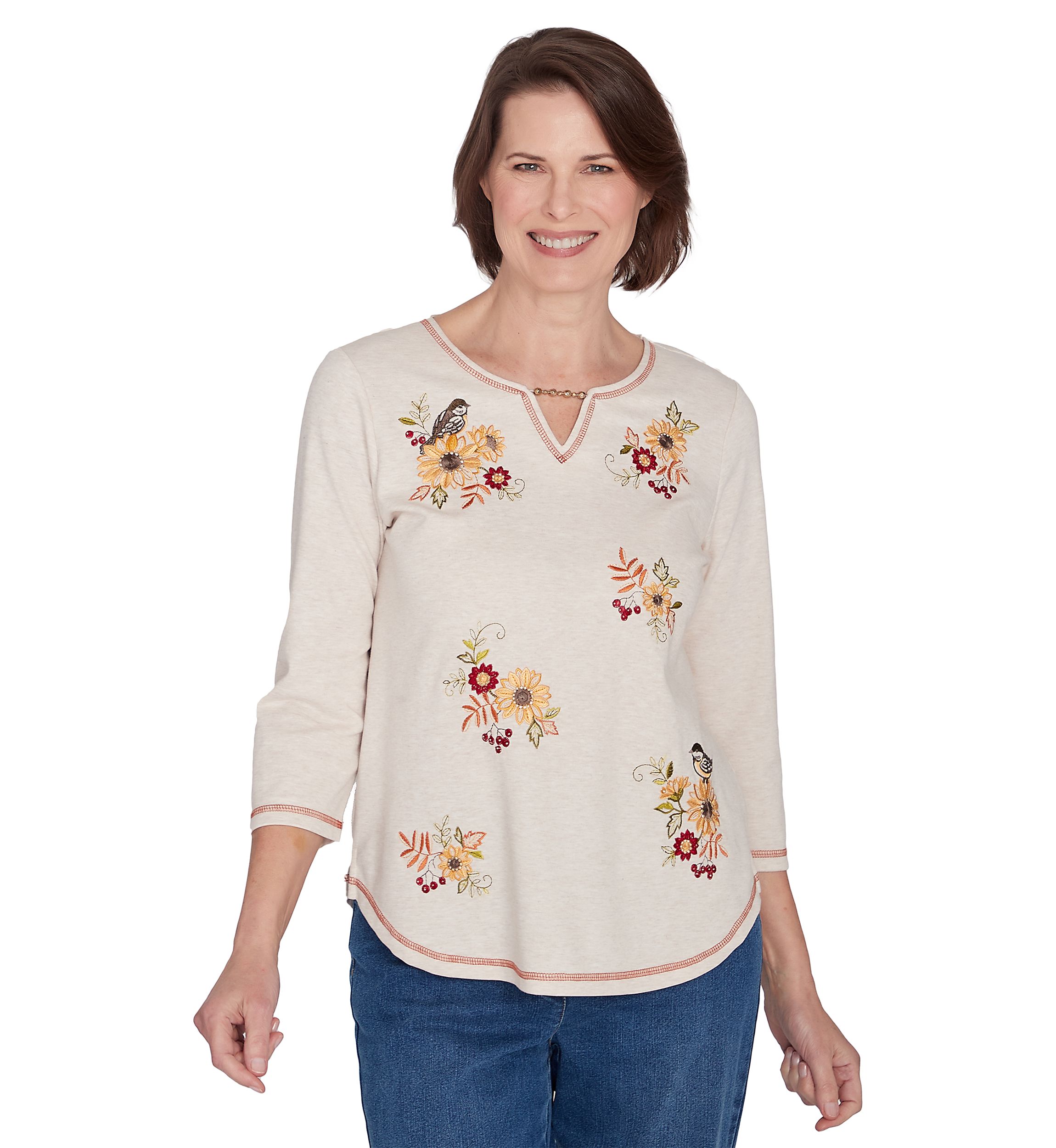 Petite Classics Sunflowers with Birds Top