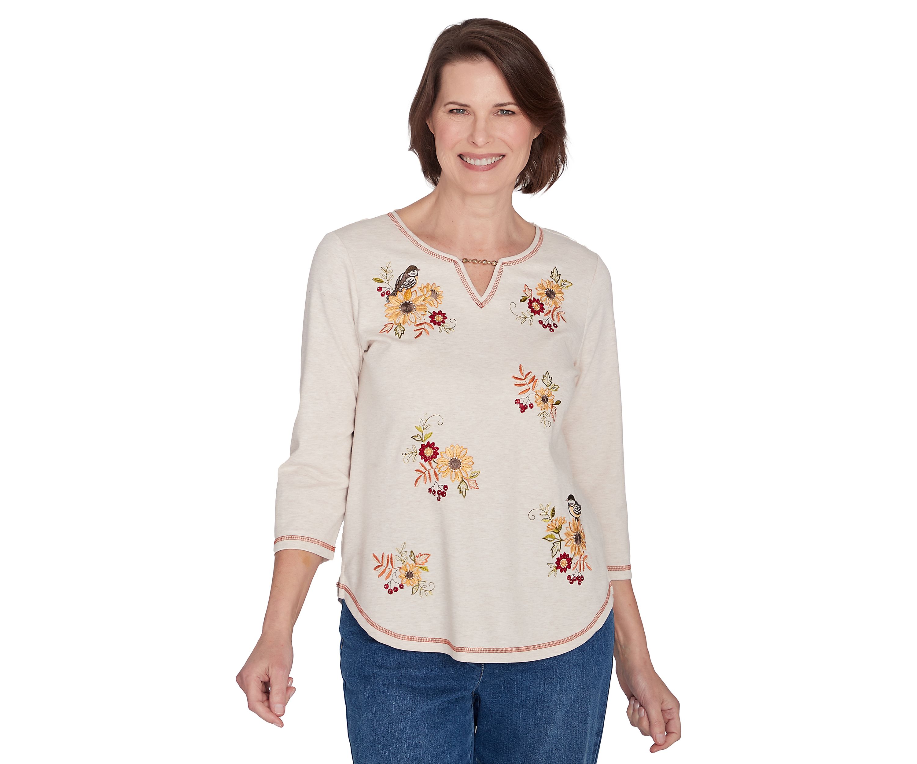 Petite Classics Sunflowers with Birds Top