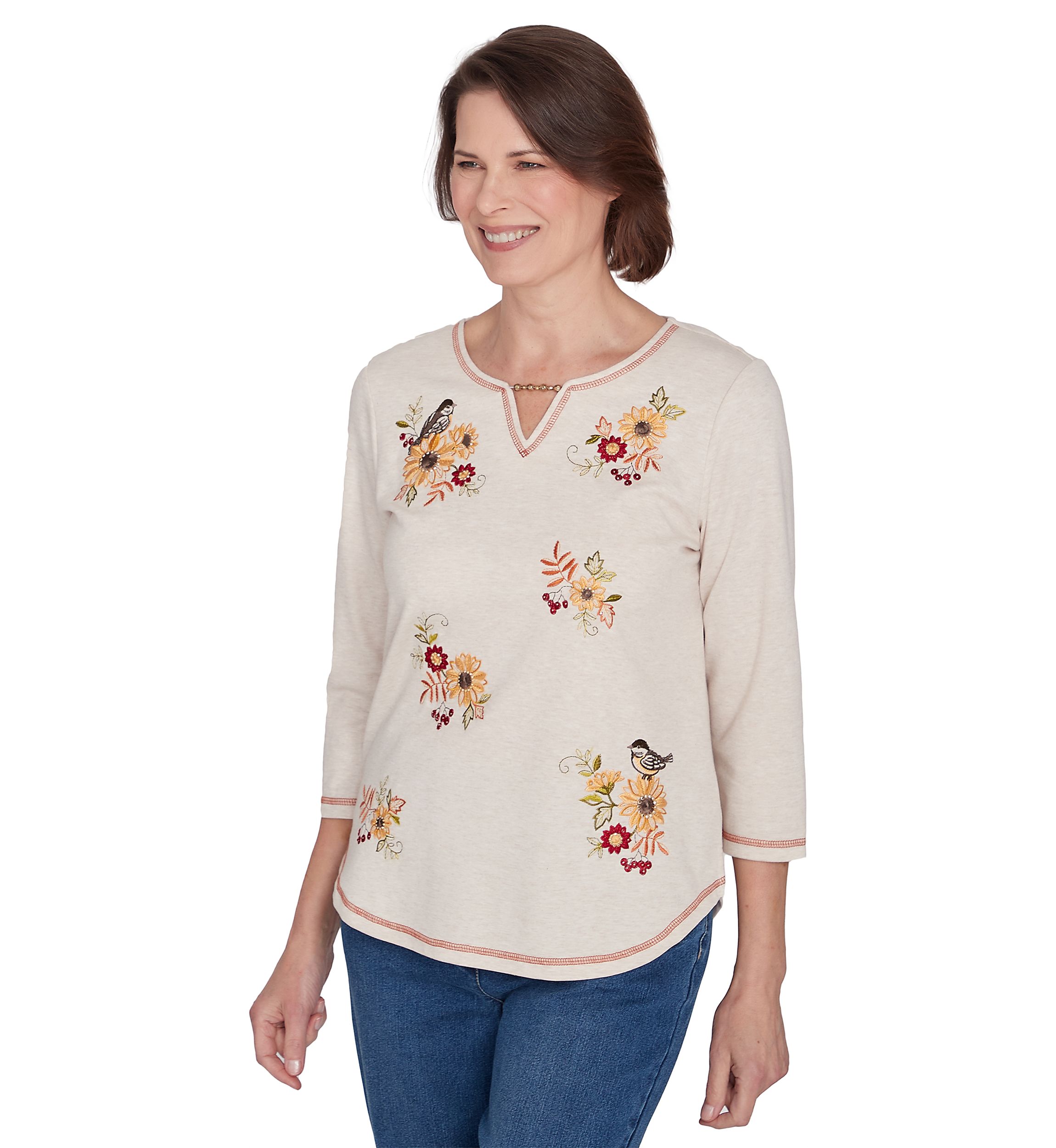 Petite Classics Sunflowers with Birds Top