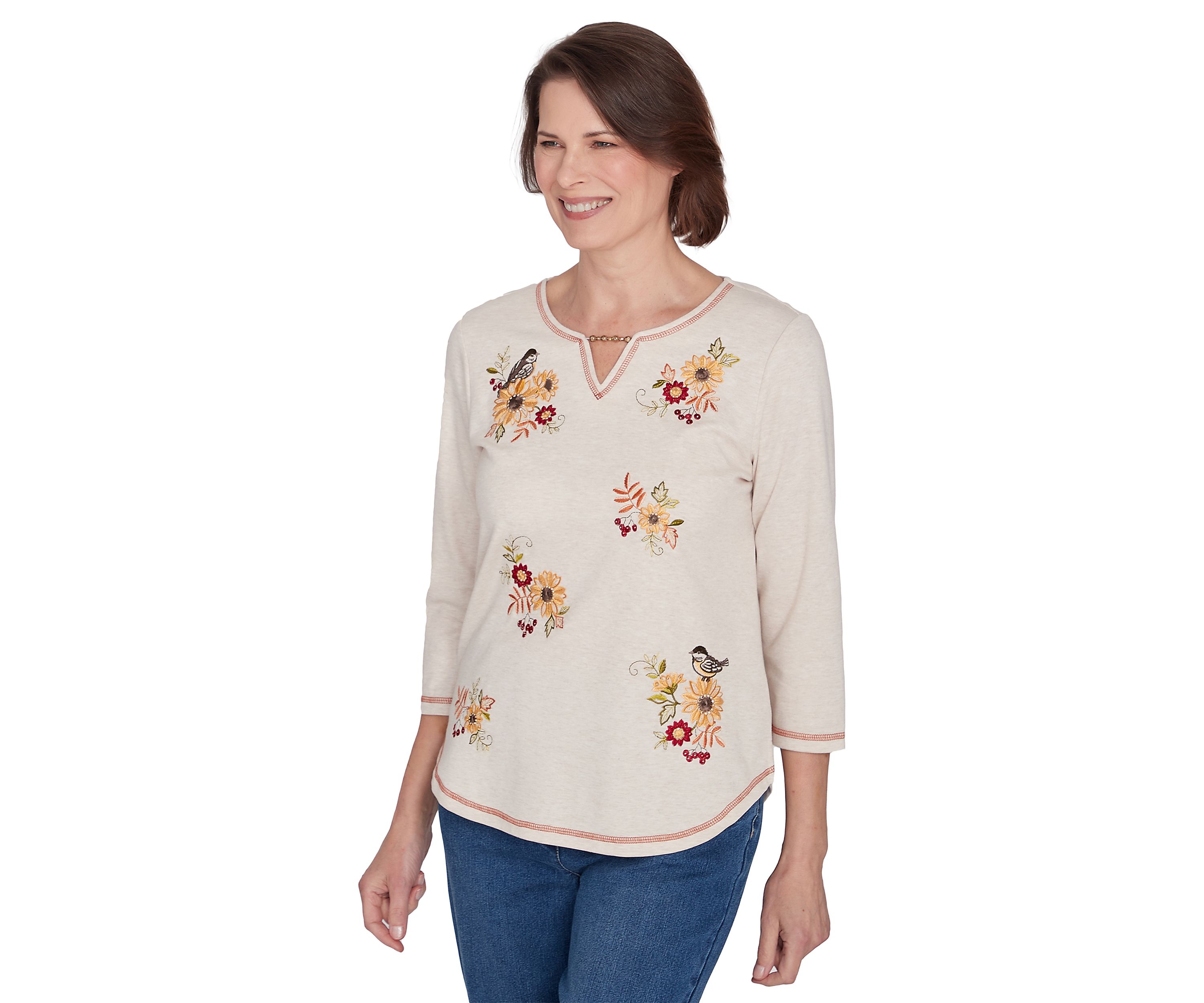 Petite Classics Sunflowers with Birds Top
