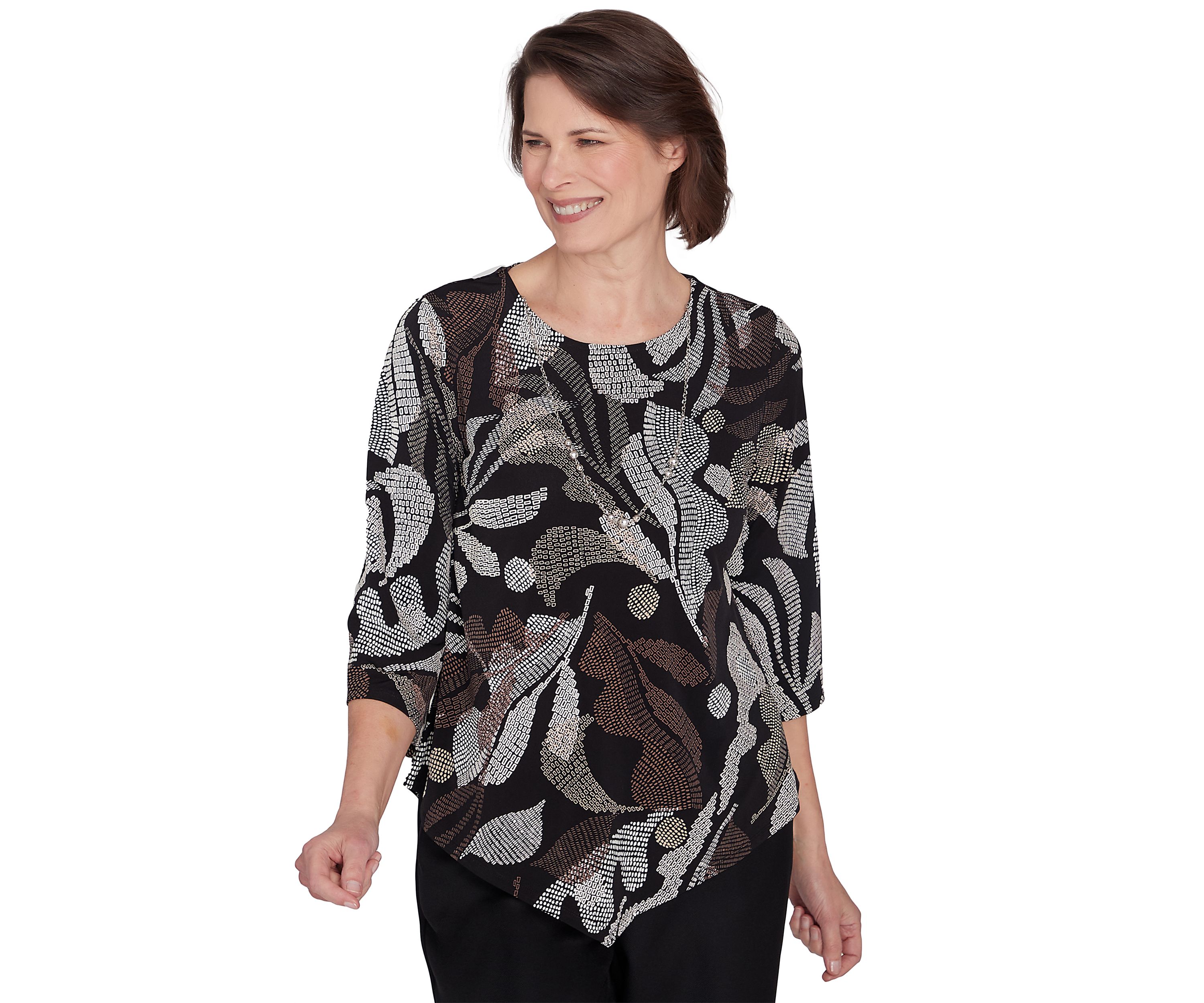Petite Classics Texture Leaves Top