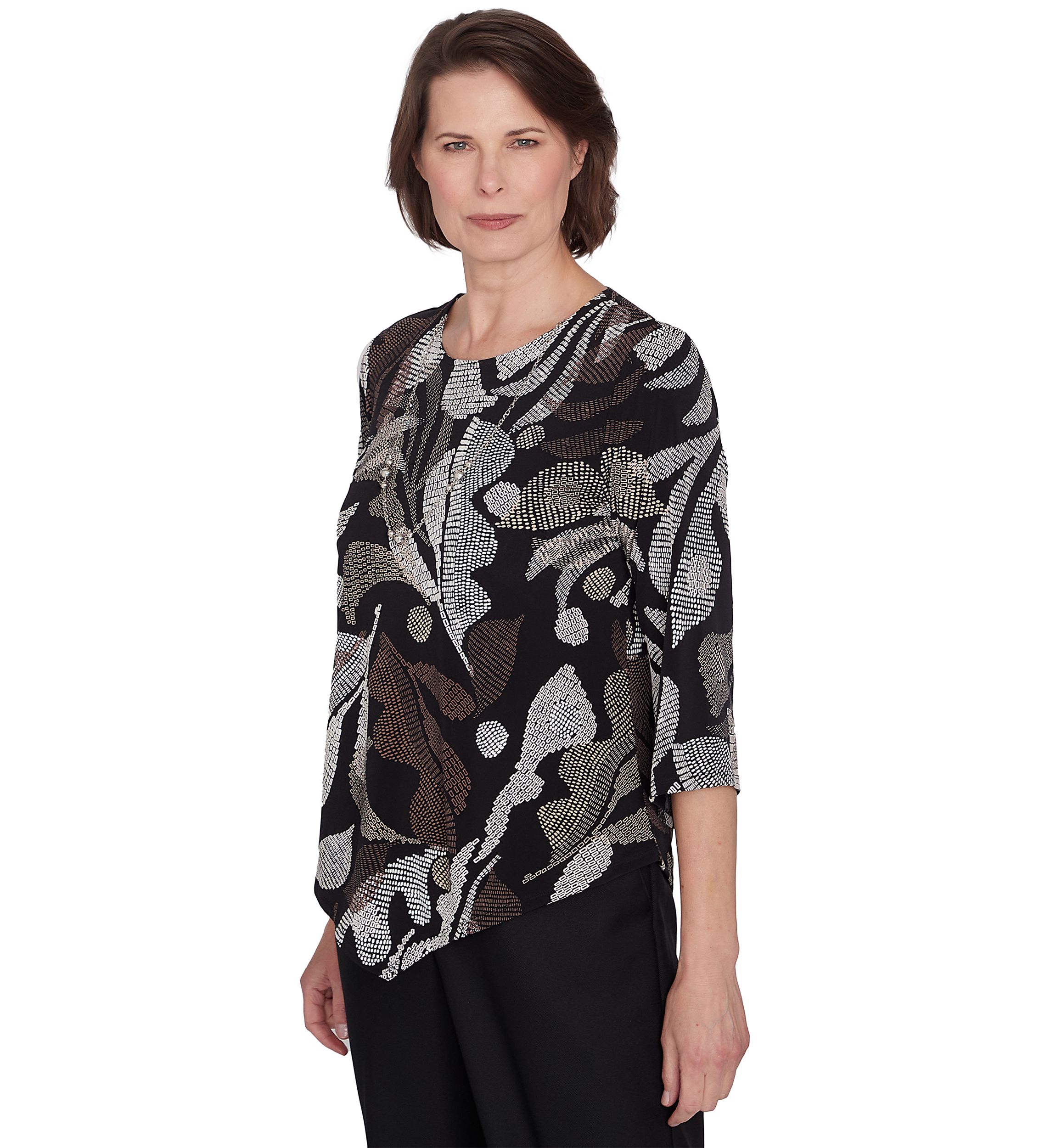 Petite Classics Texture Leaves Top