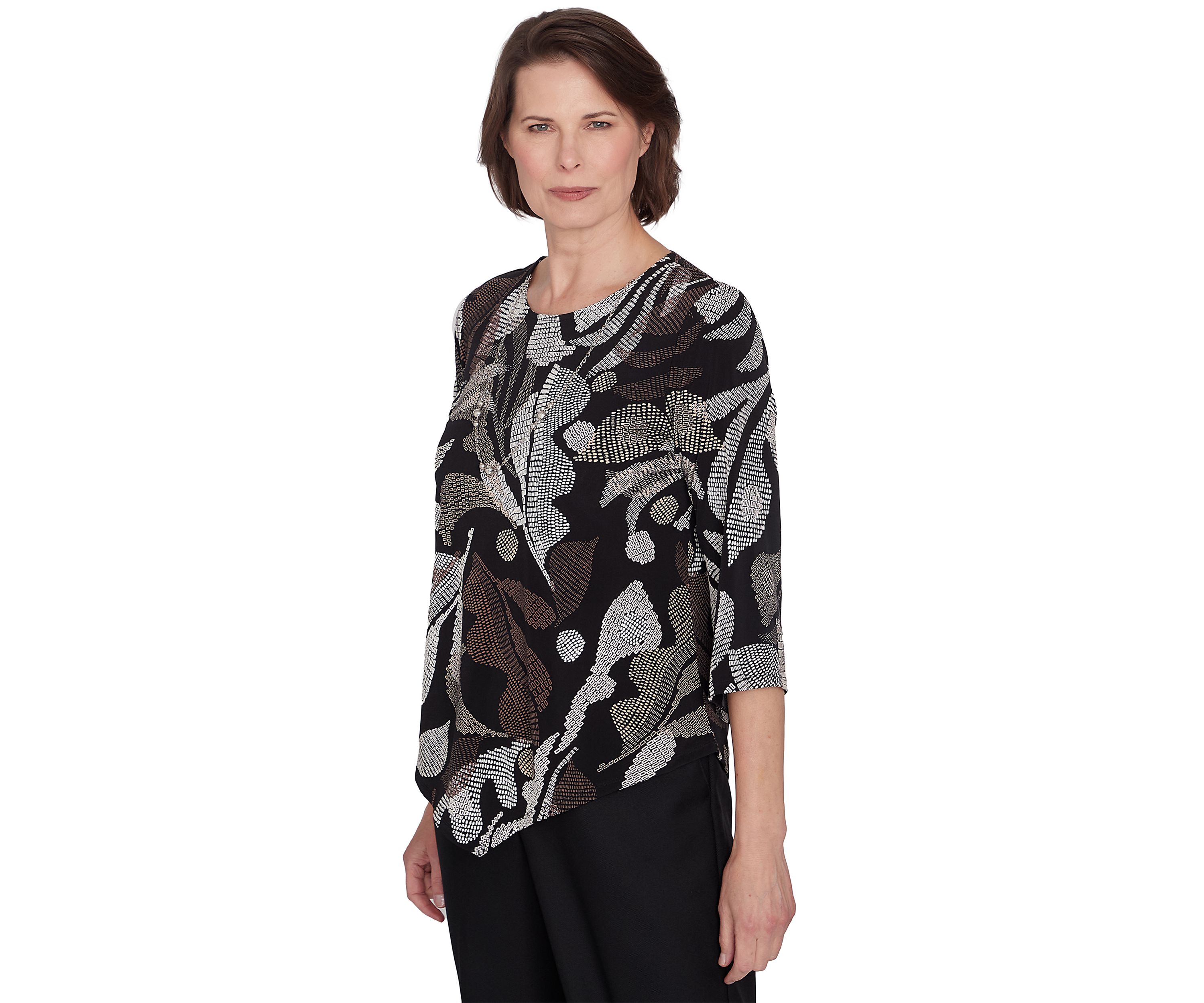 Petite Classics Texture Leaves Top