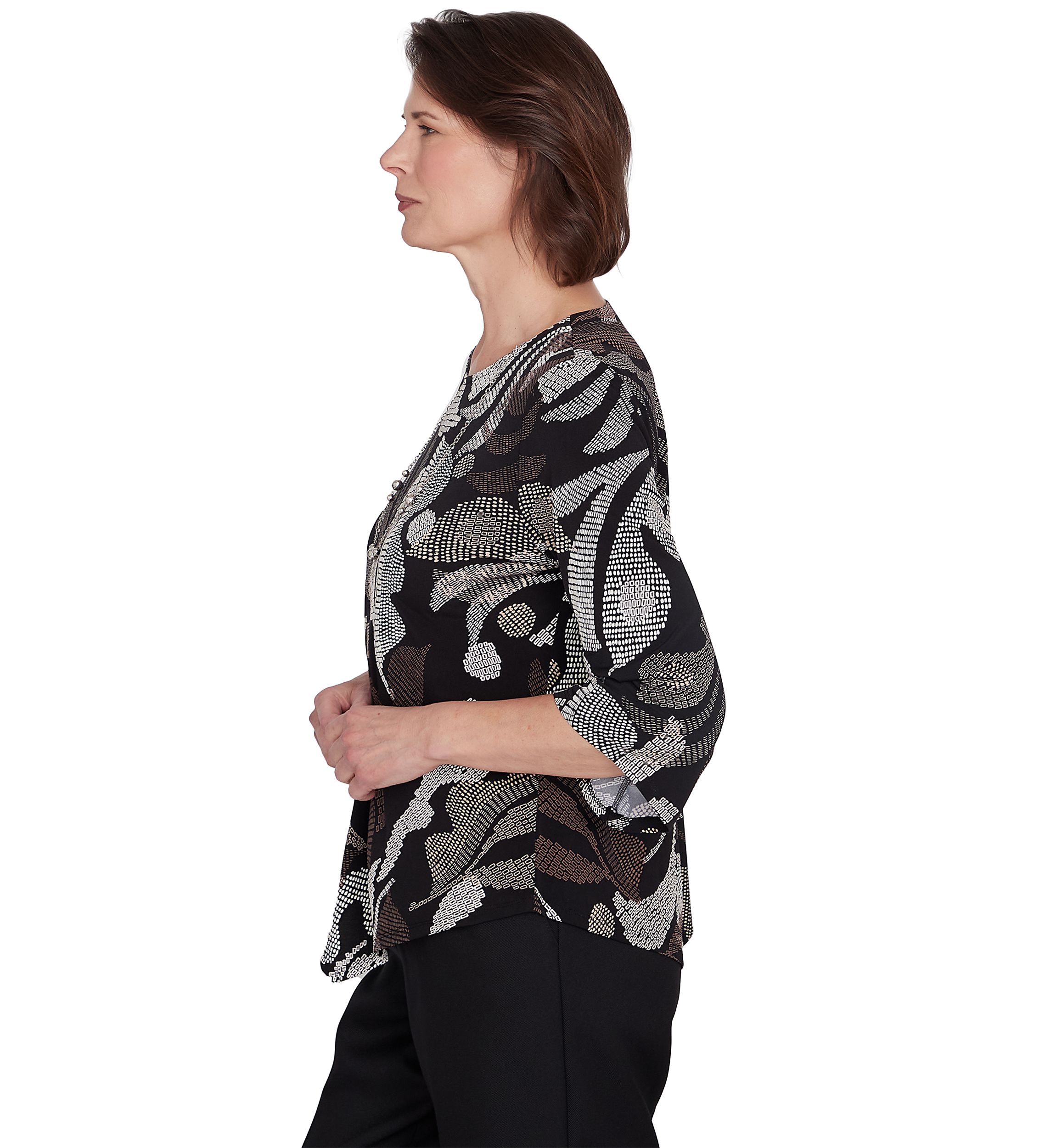 Petite Classics Texture Leaves Top