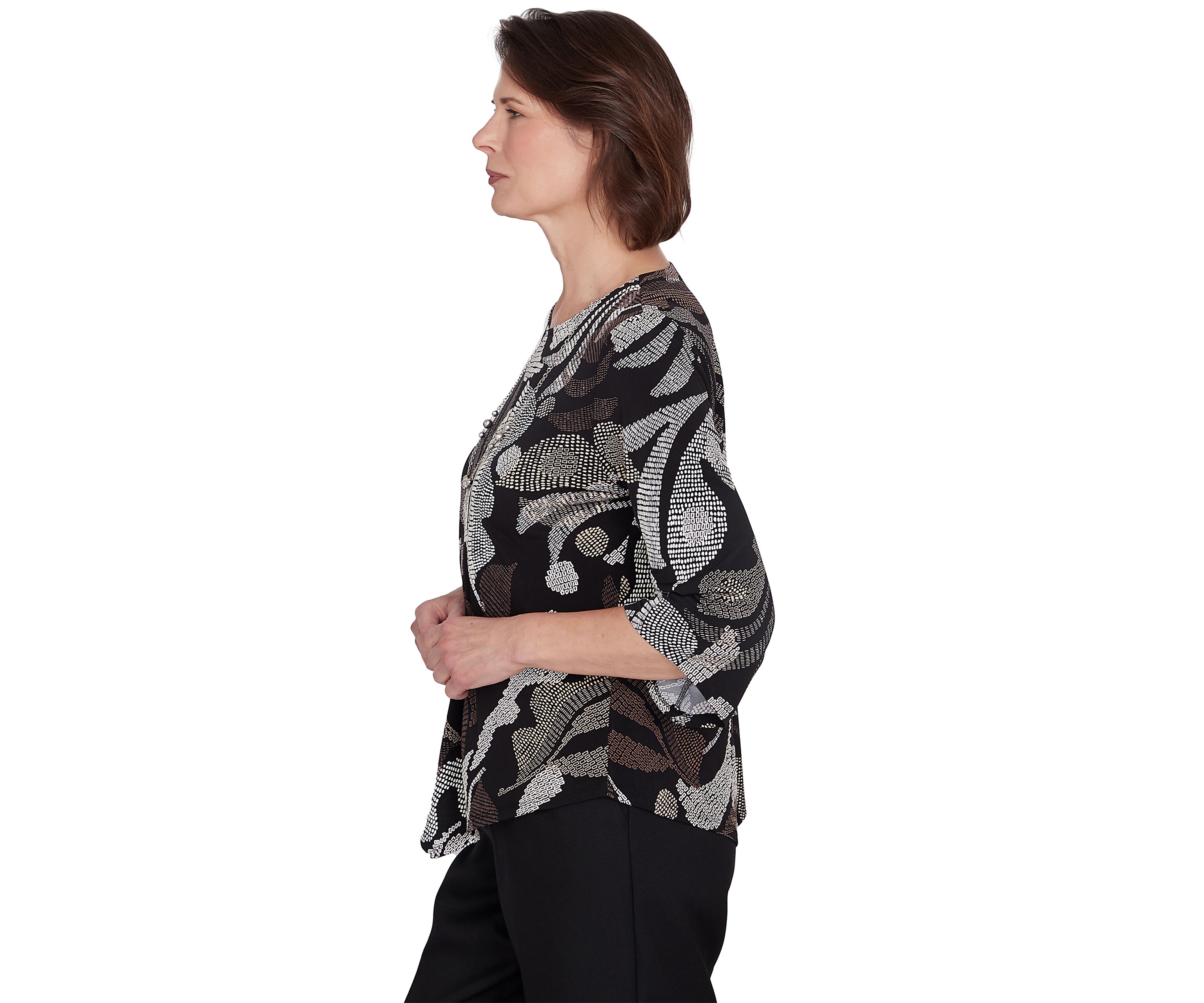Petite Classics Texture Leaves Top