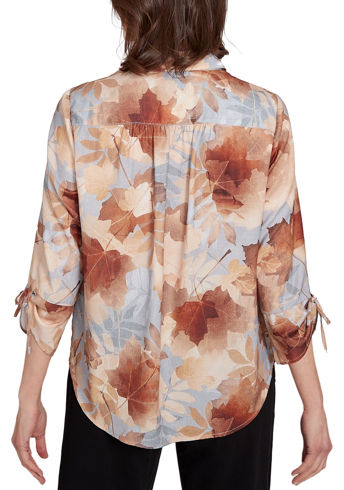 Womens Classics Texture Leaves Top 