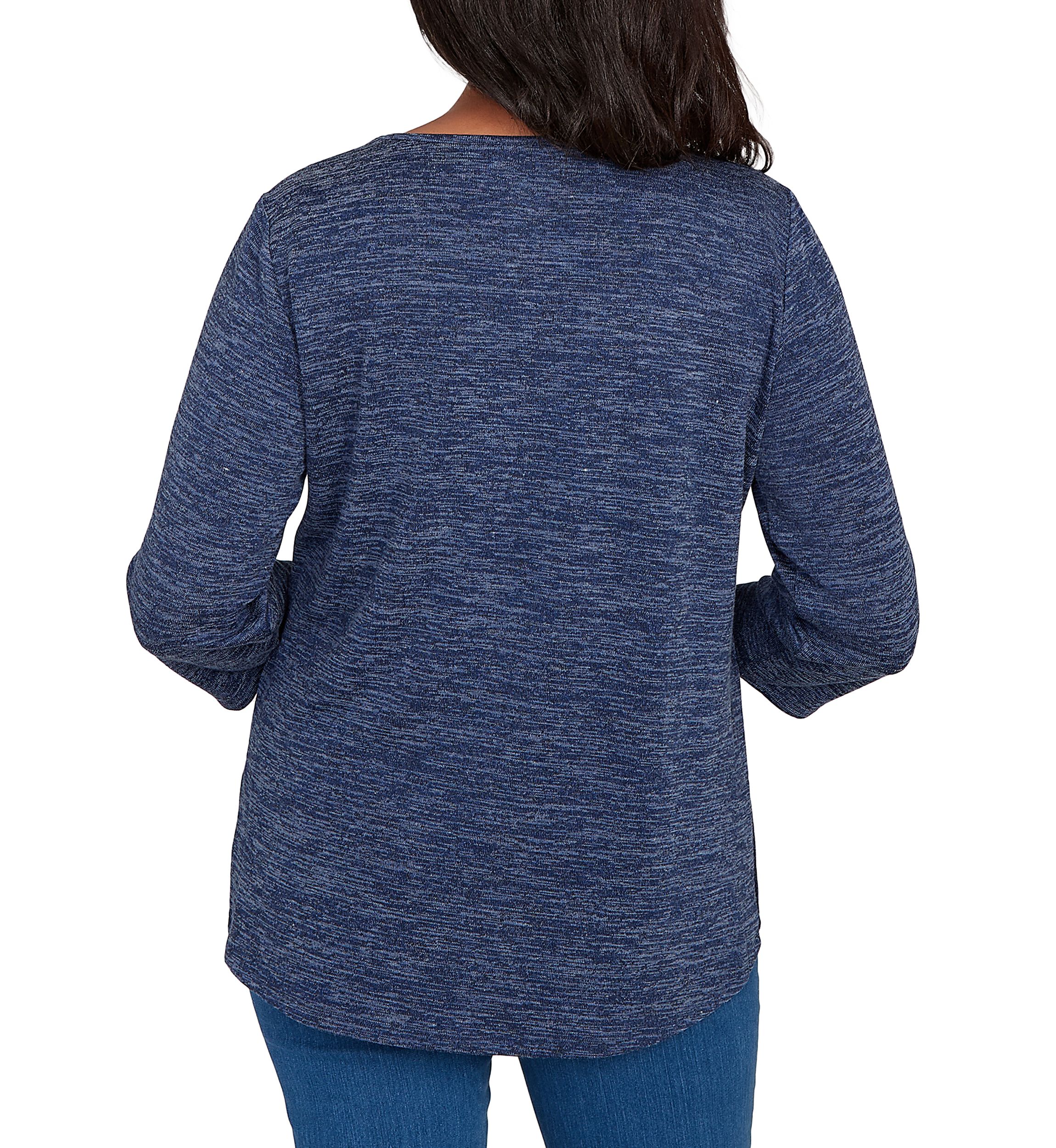 Womens Classics Melange Top with Necklace