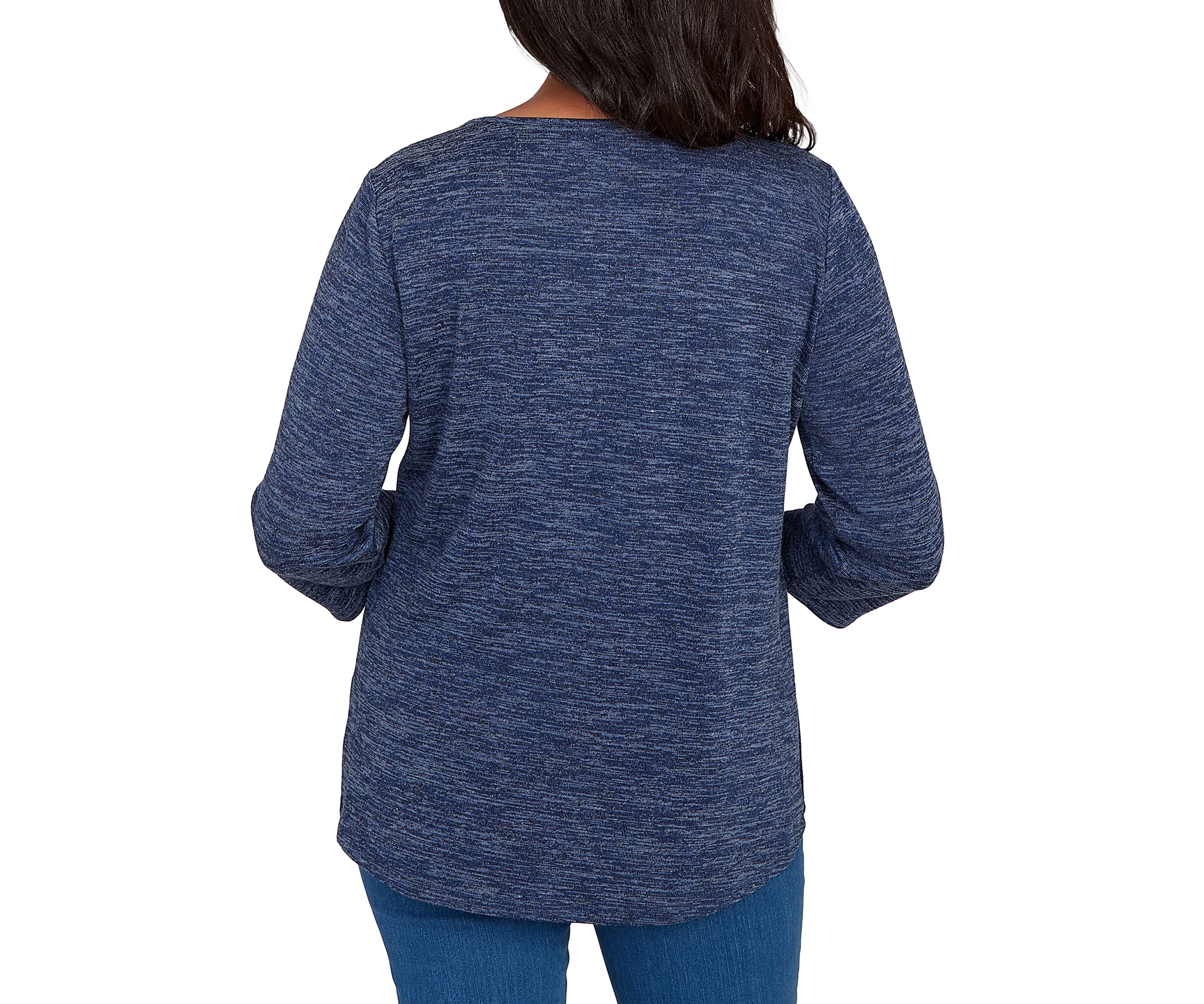 Womens Classics Melange Top with Necklace