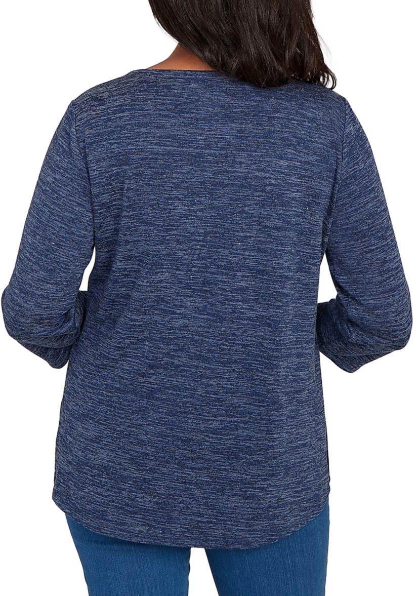 Womens Classics Melange Top with Necklace