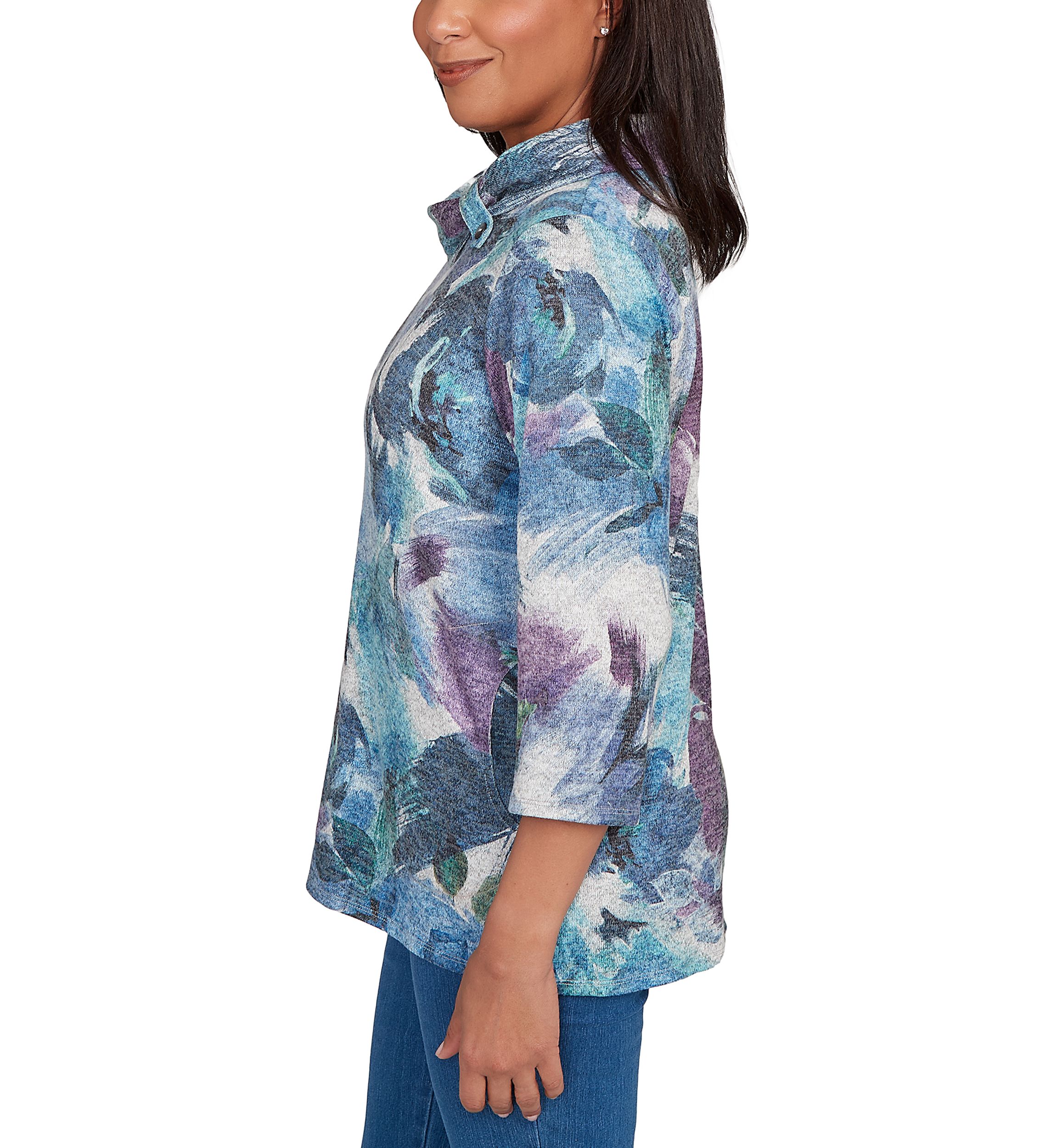 Womens Classics Brushstroke Floral Top